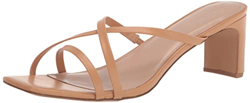 The Drop Women's Amelie Strappy Square Toe Heeled Sandal, Doe Tan, 7