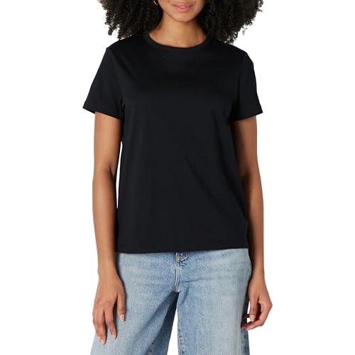 Amazon Essentials Women's Regular Fit 100% Cotton Crewneck Short Sleeve T-Shirt, Pack of 2, Black, Xx-Large