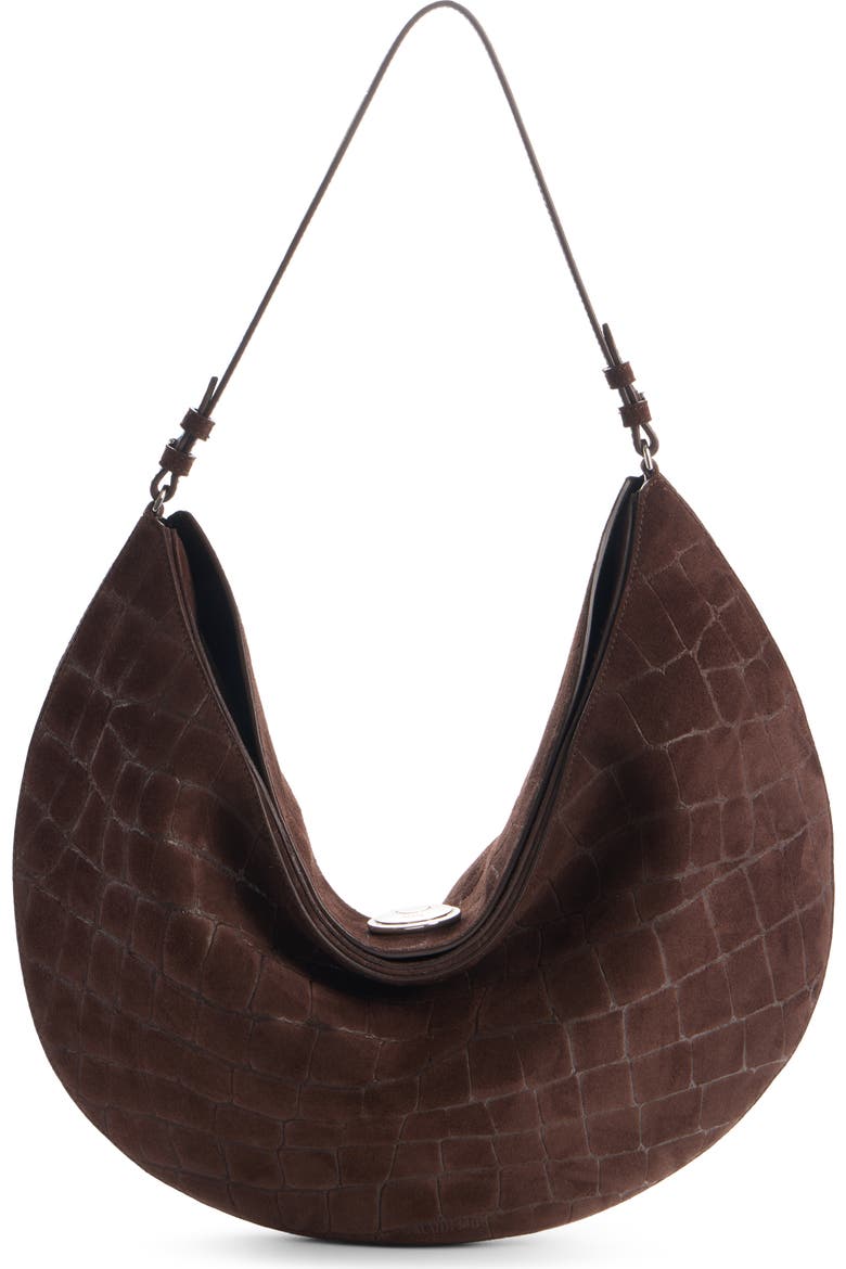 Le Sac Ovalo Suede Hobo Bag