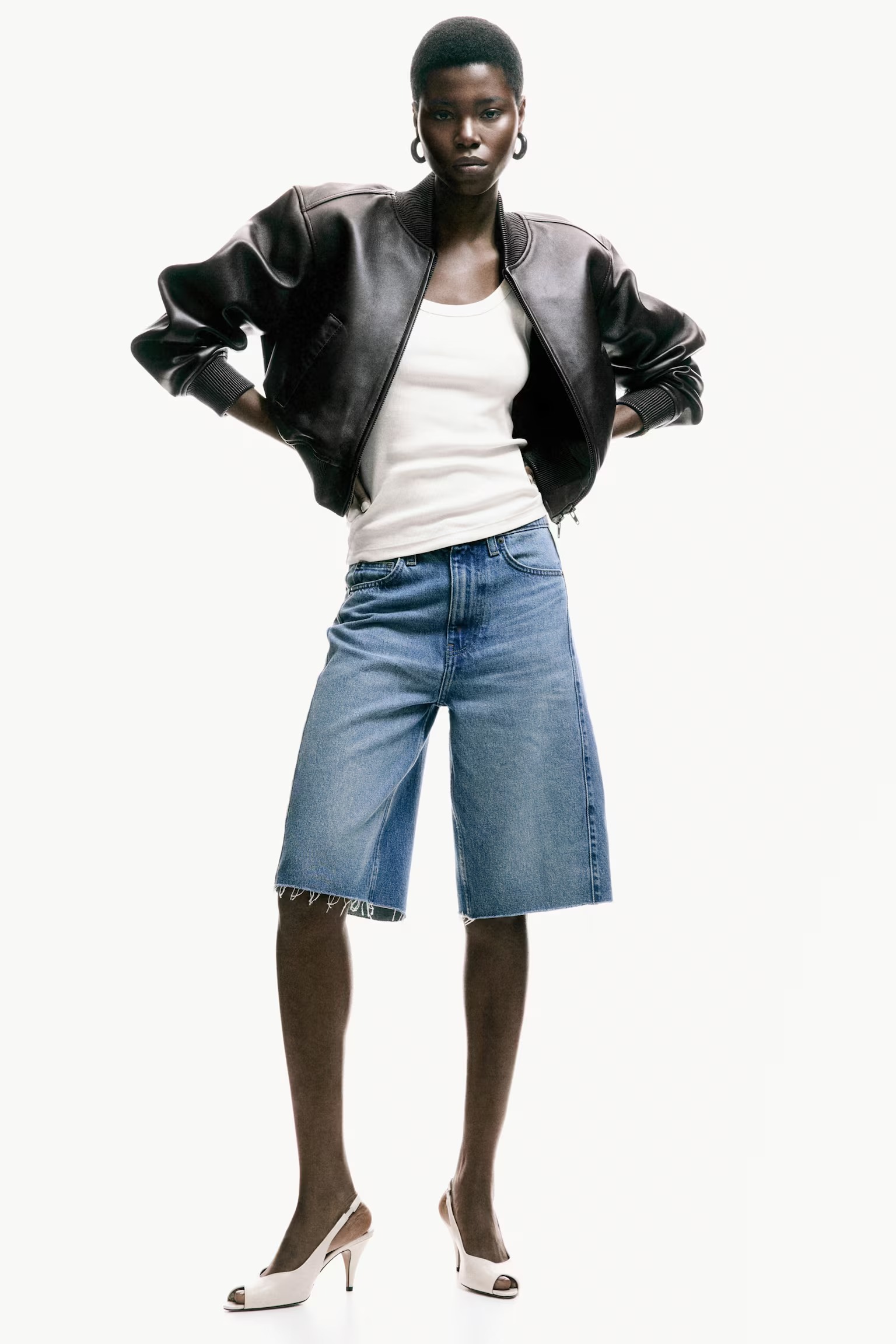 H&M, Denim Bermuda Shorts