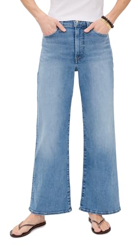 Madewell Women's the Petite Wide Leg Jeans, Coastal Blue Wash, 33