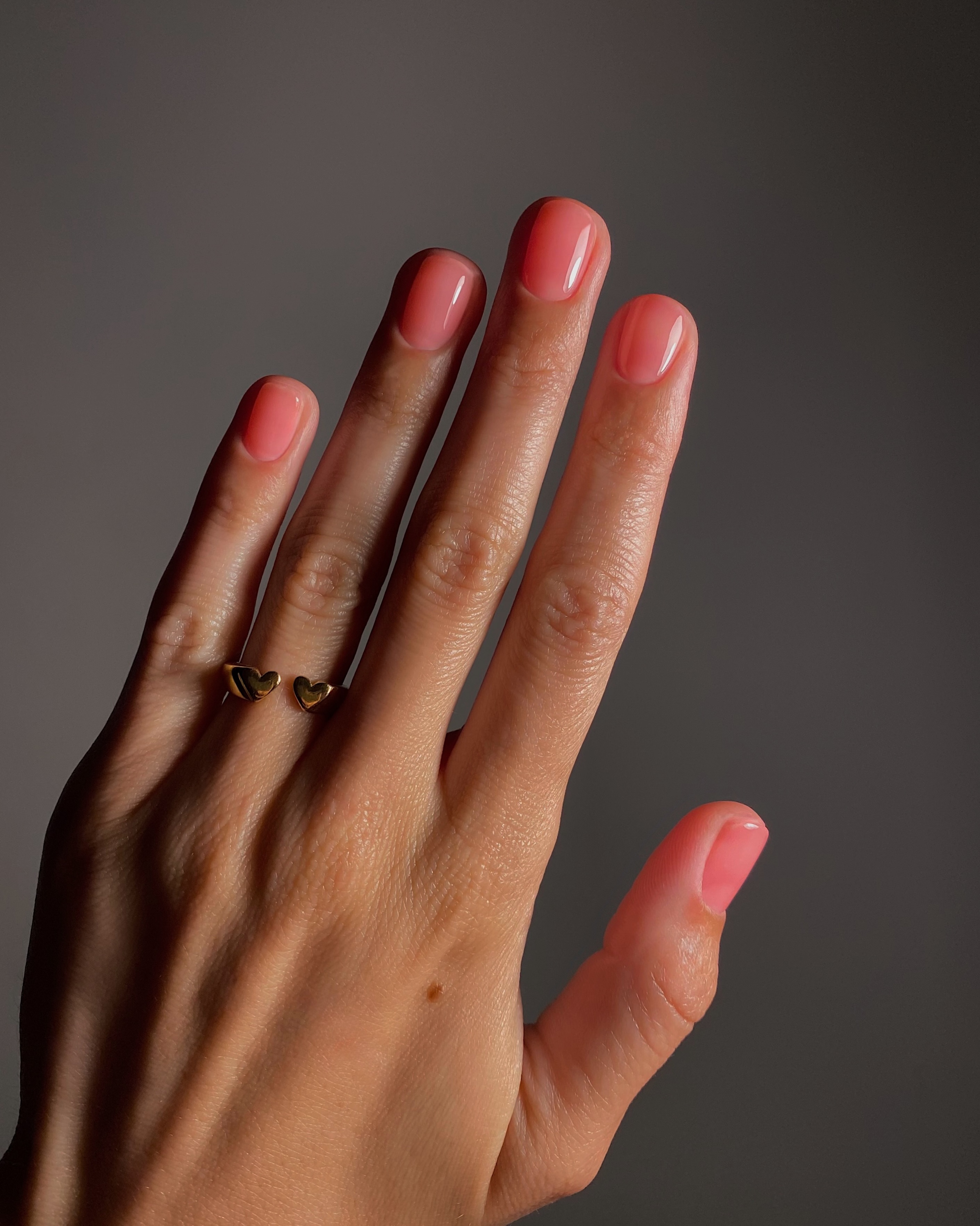 Photo of a watermelon pink manicure