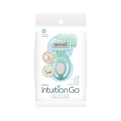 Schick Intuition Go Disposable Razor for Sensitive Skin, 1ct, Razors Sensitive Skin, Women&rsquo;s Disposable Razors With Organic Aloe, Travel Razor