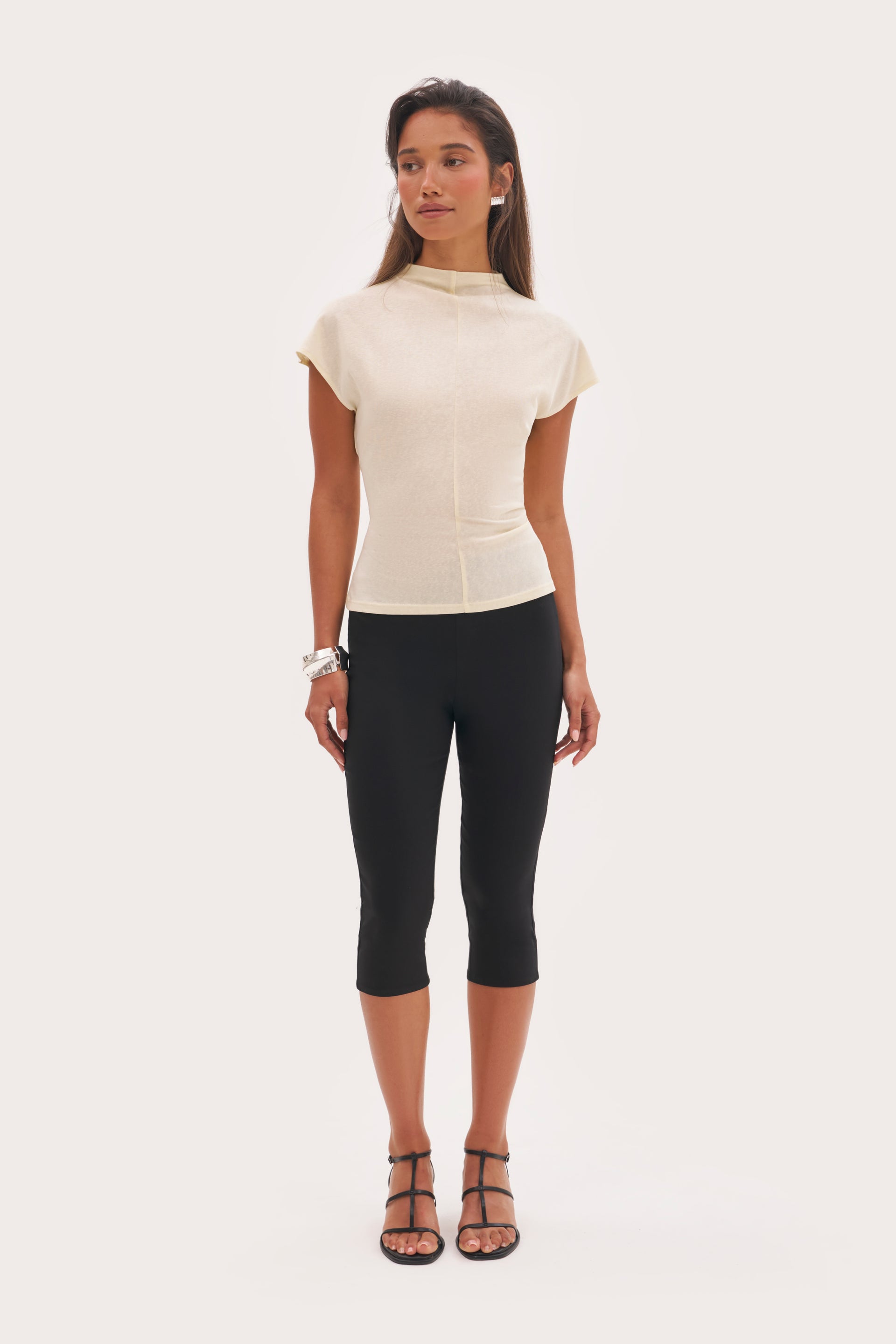 Tailored Capri Pants - Black - Uk 4