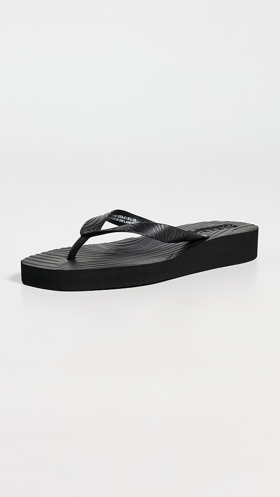 Platform Flip Flops - Black