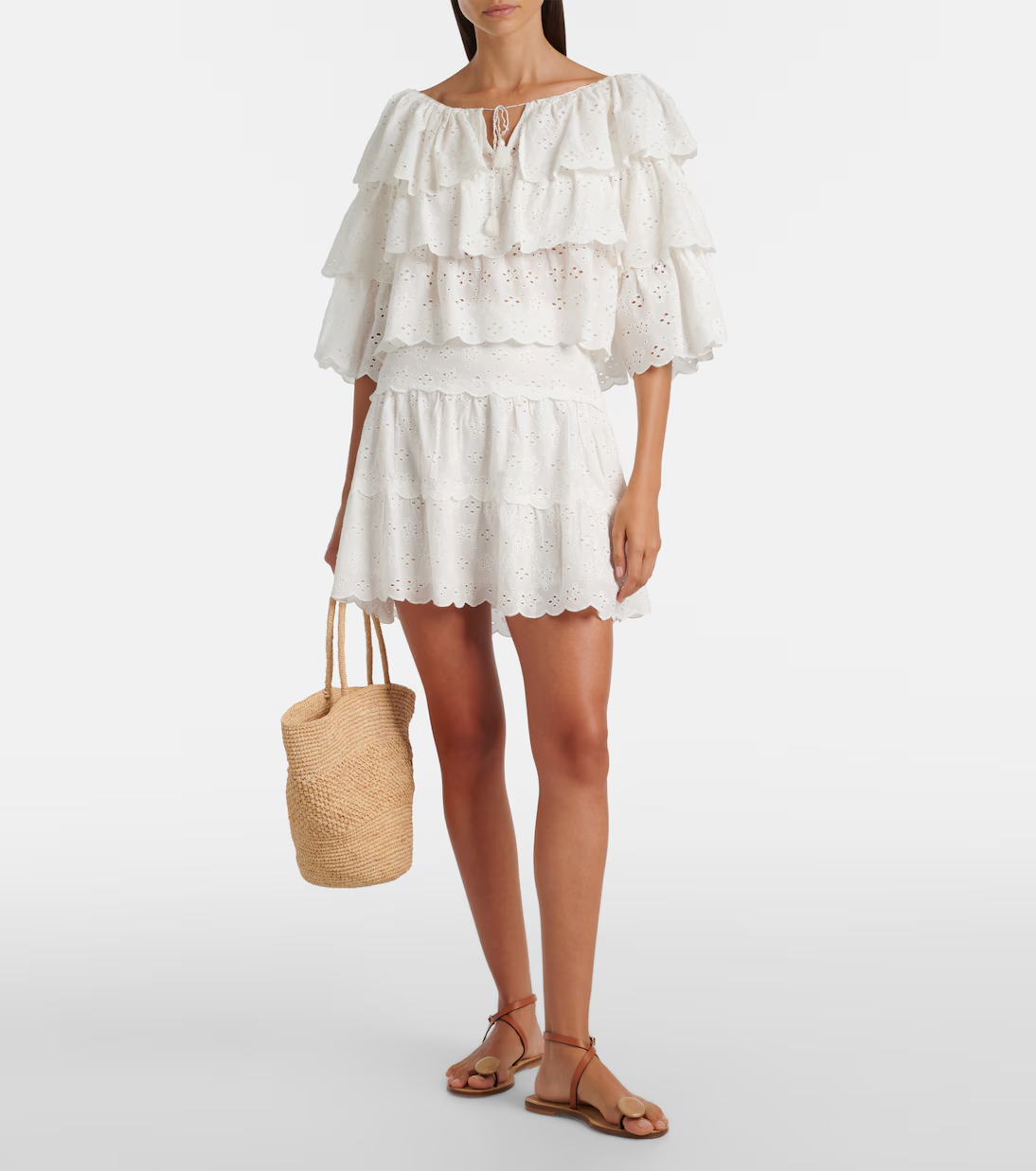 Rixo, Broderie anglaise tiered cotton top