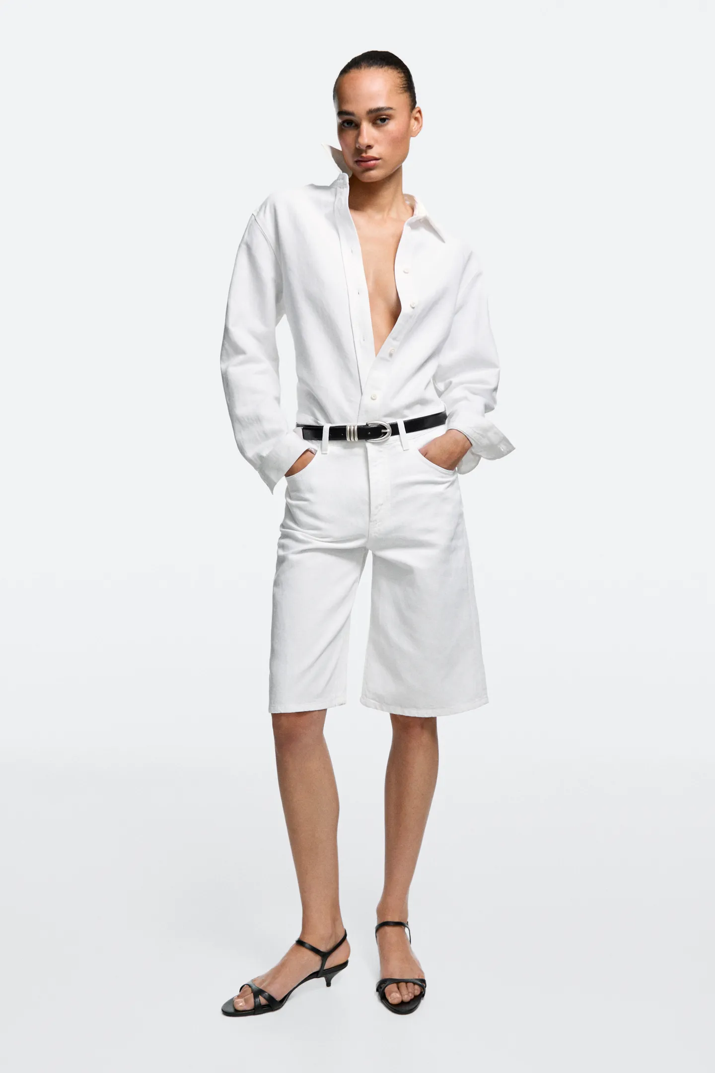 Massimo Dutti, Cotton and Linen Blend Bermuda Shorts