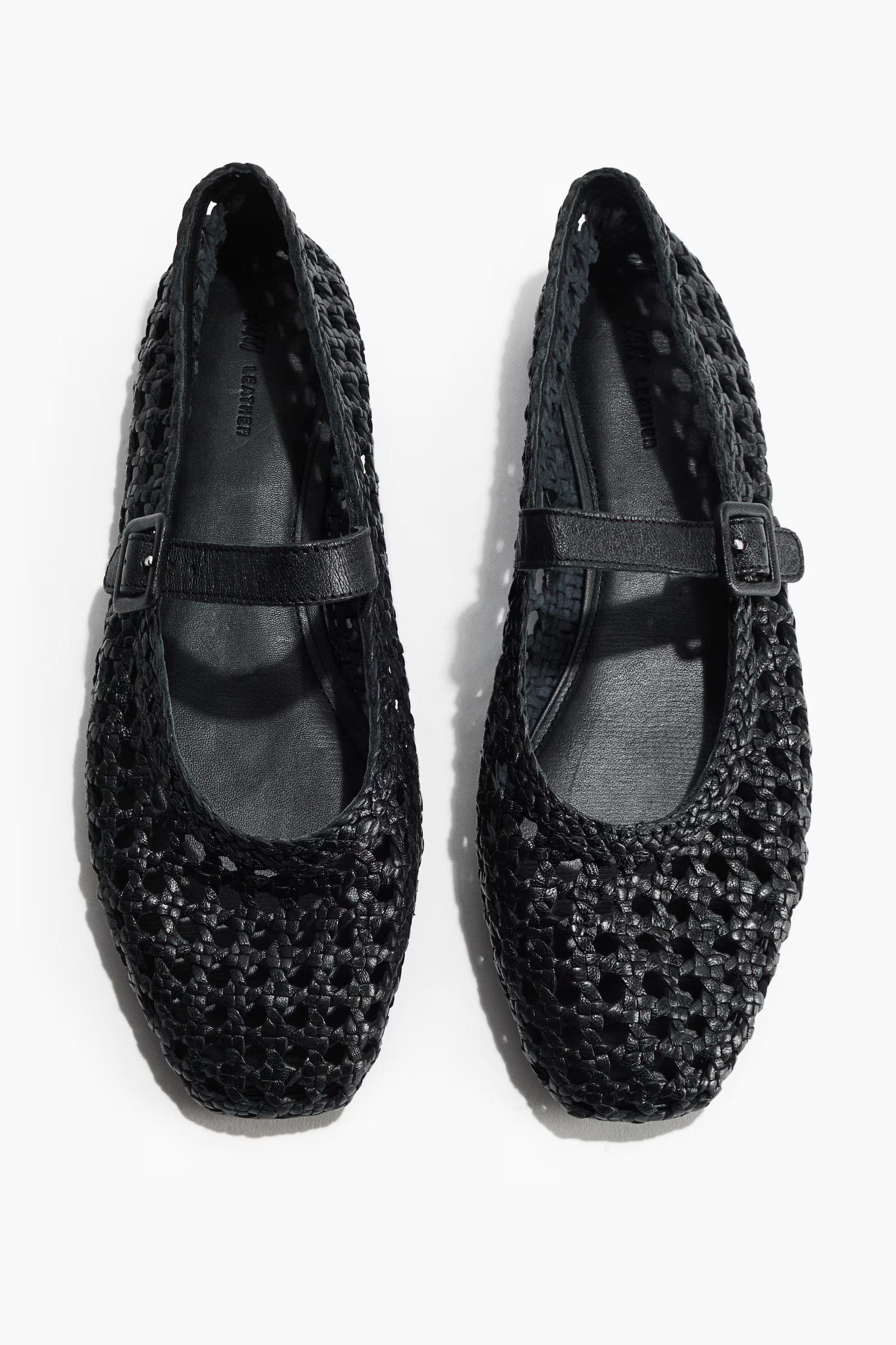 black woven Mary Jane ballet flats from H&M