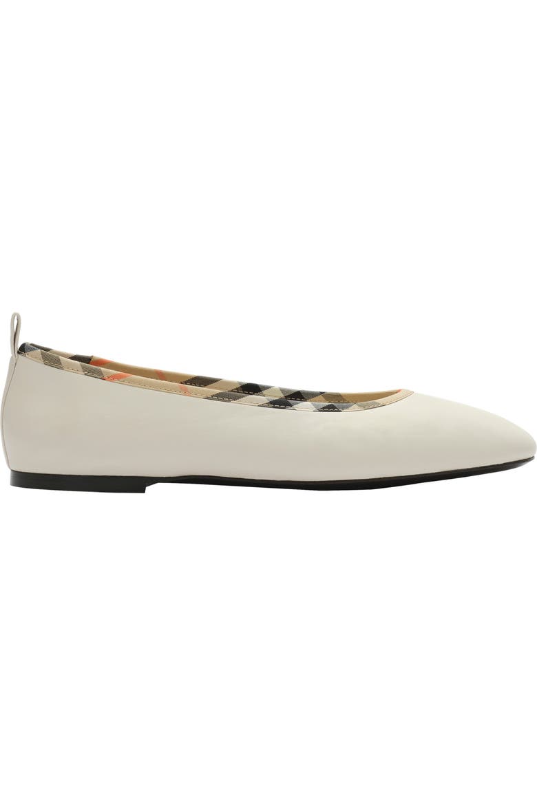 Check Trim Leather Robin Ballerinas