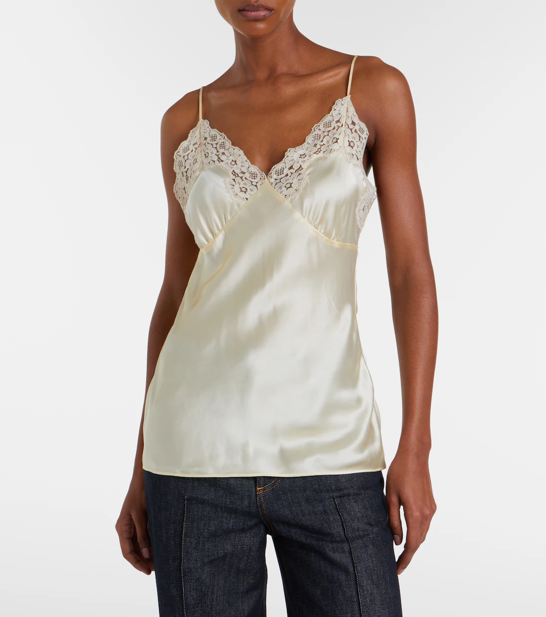 Stella McCartney, Lace-trimmed silk satin camisole
