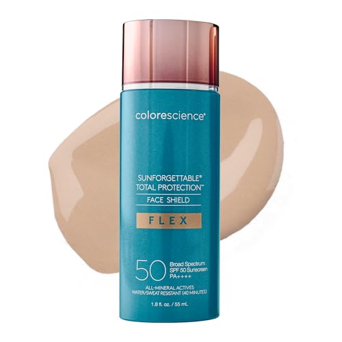 Colorescience Flex Tinted Mineral Sunscreen Spf 50, Tone-Adapting Buildable Coverage With Zinc Oxide, Environmental Defense Against Blue Light & Pollution, for All Skin Tones, 1.8 Fl. Oz., Light