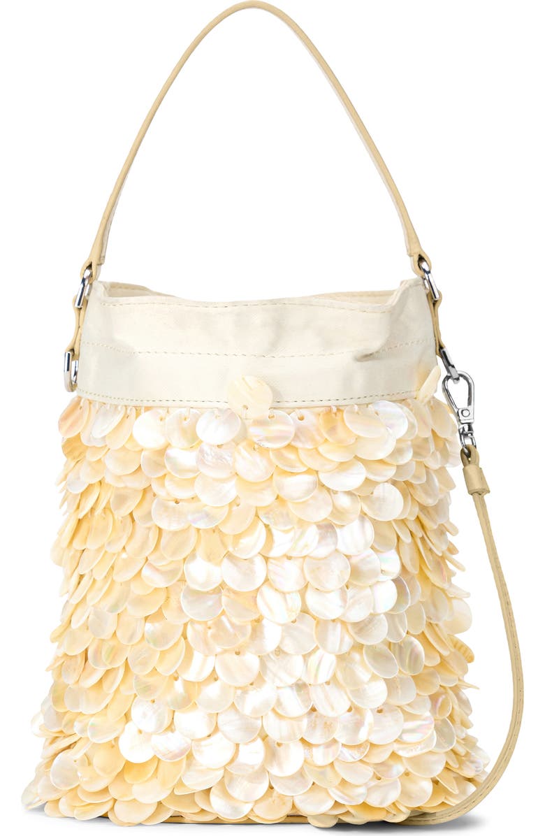 Mini Lila Pearl Paillette Bucket Bag