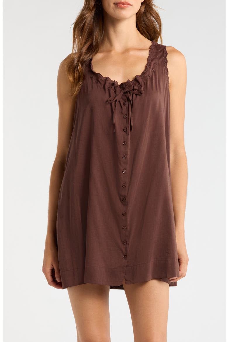 Holly Eyelet Trim Organic Cotton Blend Nightgown
