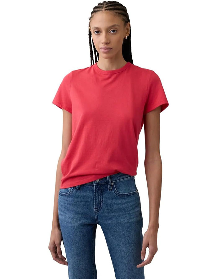 Gap Women's Favorite Crewneck Tee T-Shirt, Hawaiian Red 683, Small