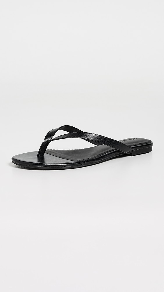 The Iggy Thong Sandal in Leather - True Black
