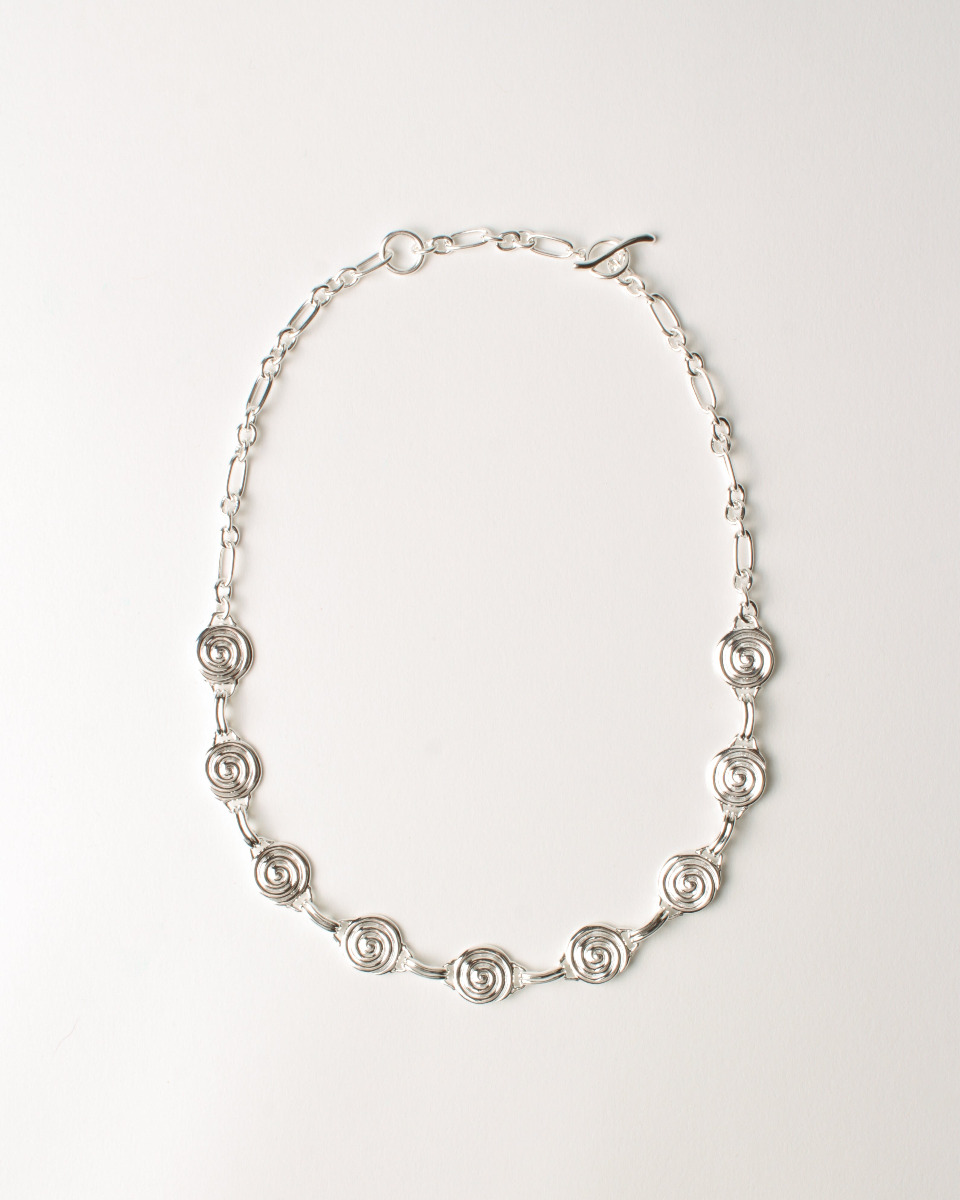 Swirl Chain Necklace Silver Plated