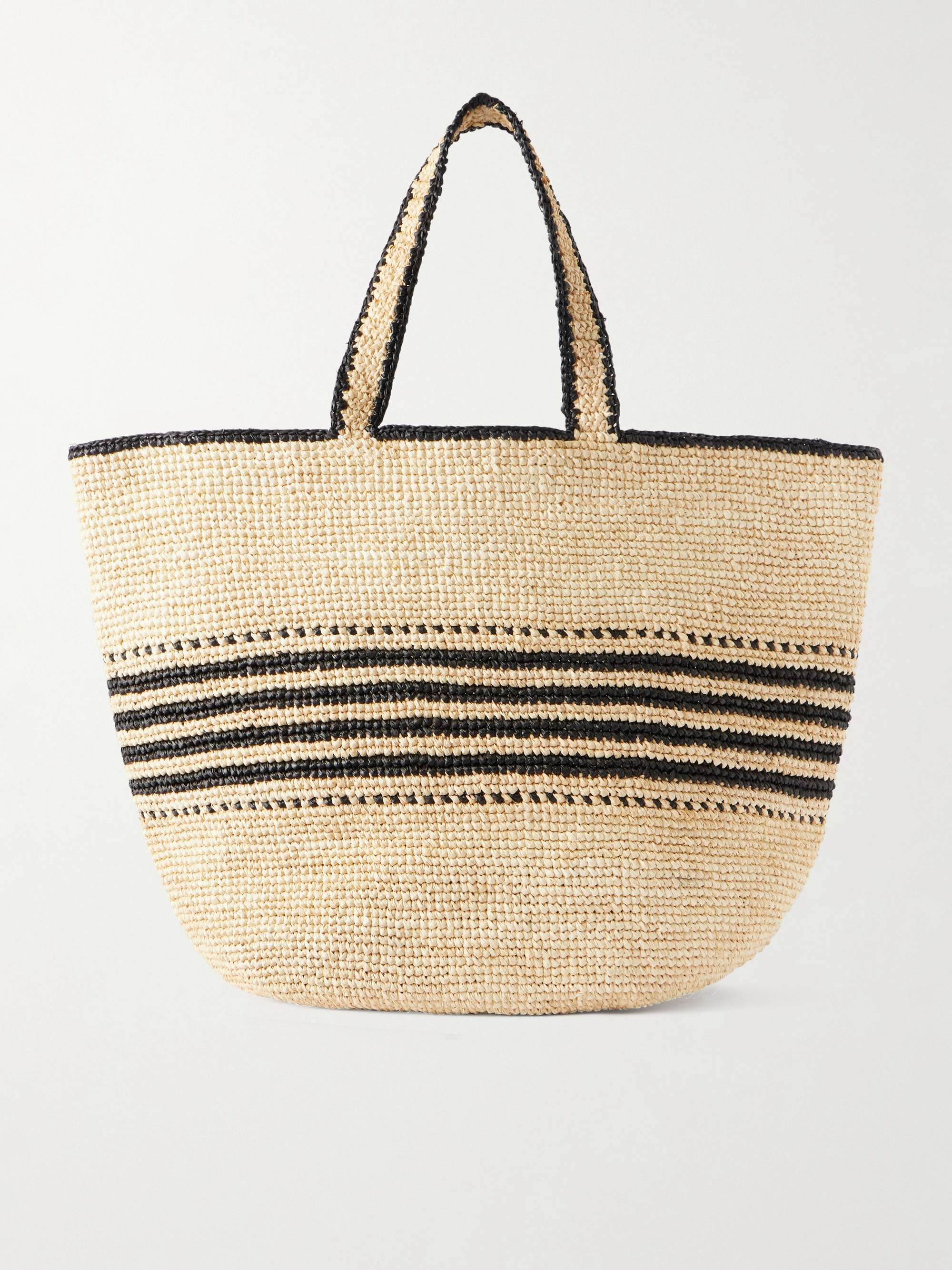 Mira Striped Raffia Tote