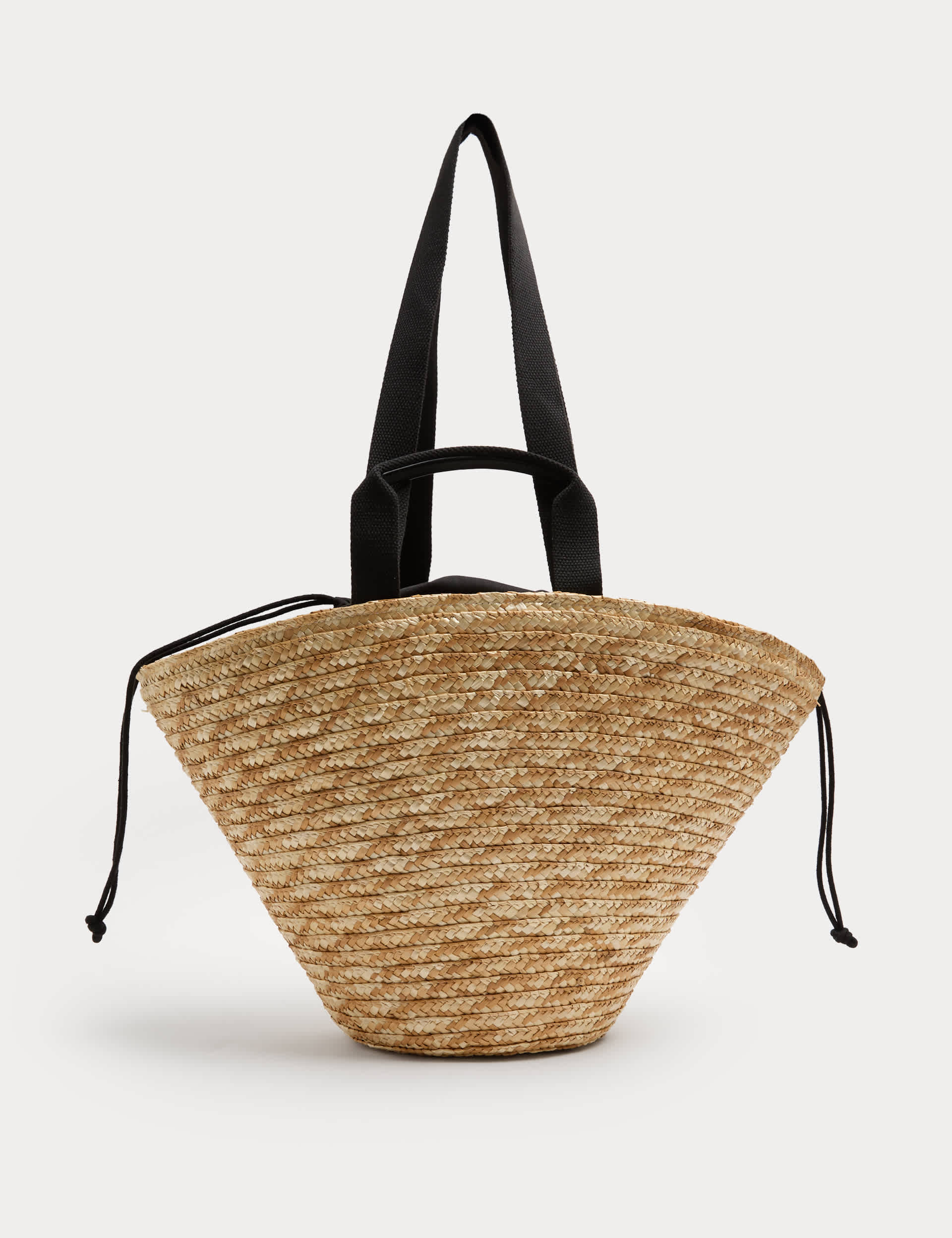 Straw Drawstring Bucket Bag