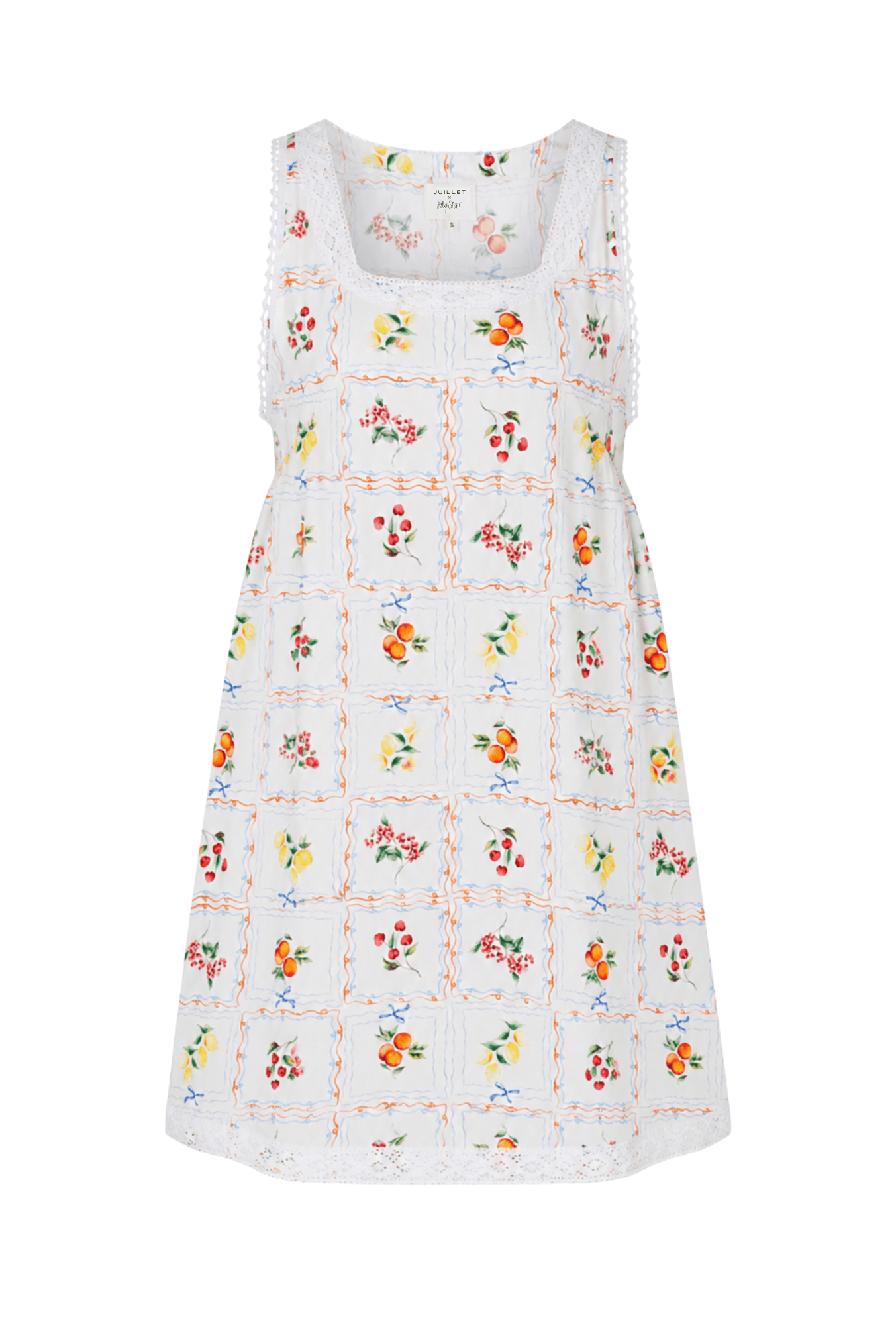 Pre-Order: Shipping July 6th- 'juillet X Lilly Sisto': the Sunday Babydoll Mini Dress Fruit (fruit- Small) - Xs- Shipping July 6th