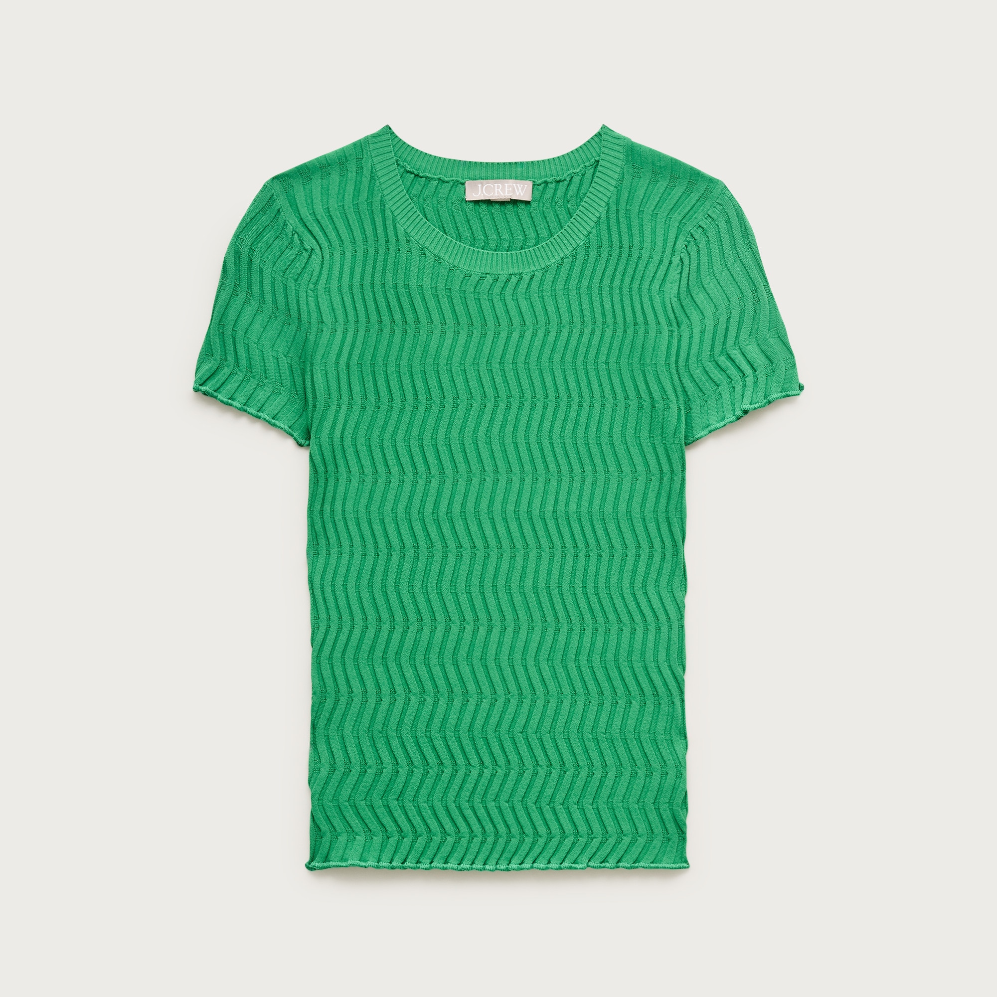 Wave-Rib Sweater-Tee in Super-Stretch