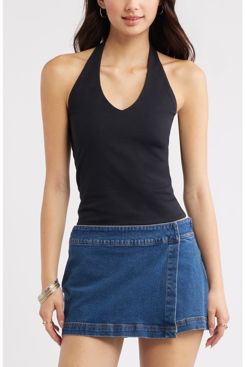 Stretch Cotton Halter Top