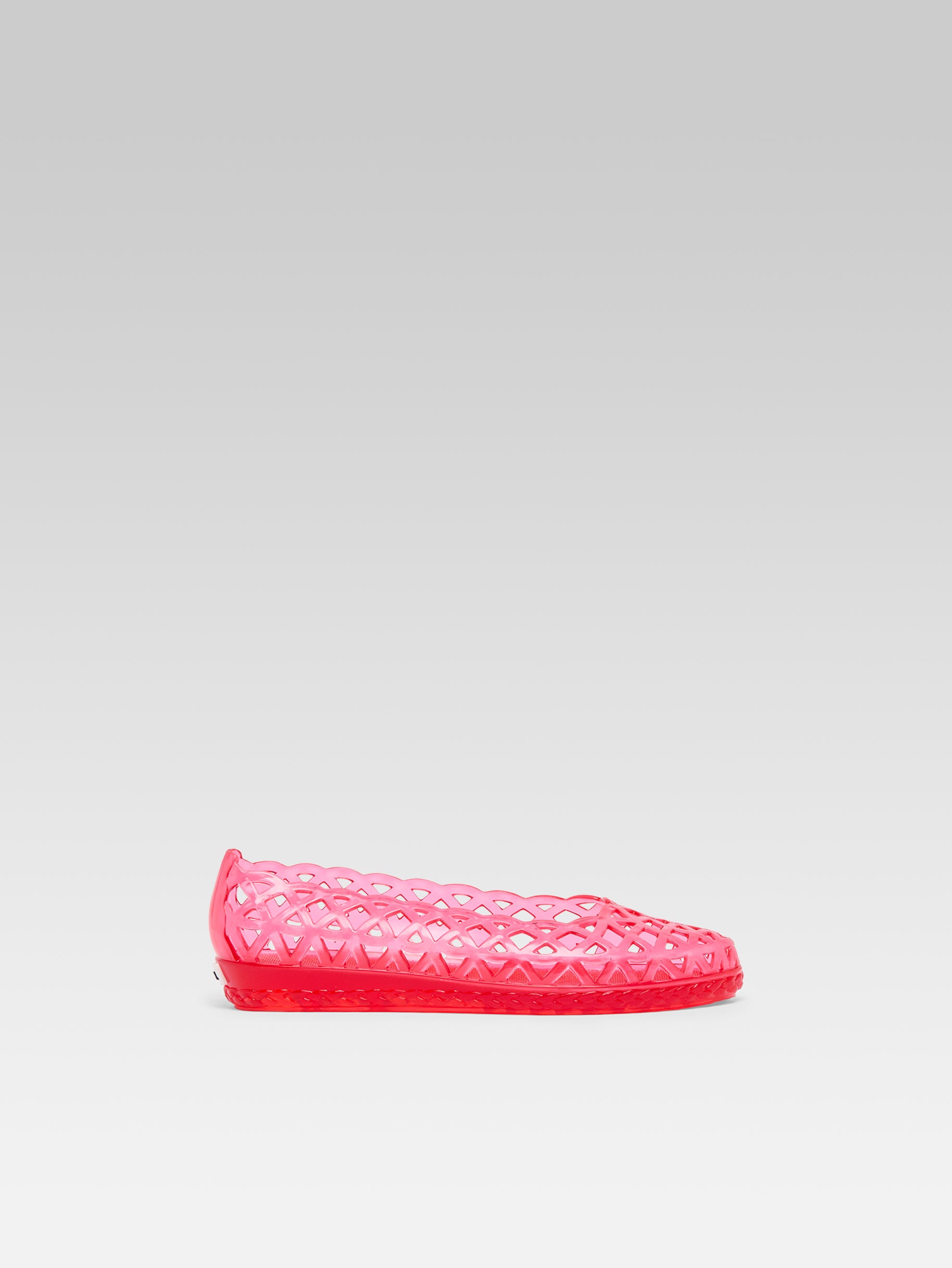 Plouf - Perforated Transparent Red Ballet Flats