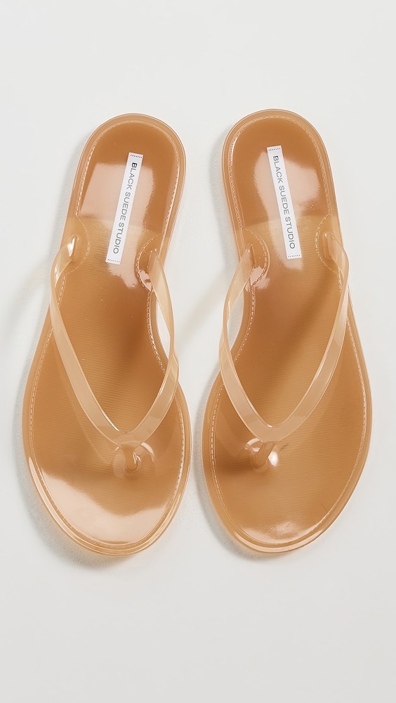 Crystal Jelly Flip Flops - Terracotta