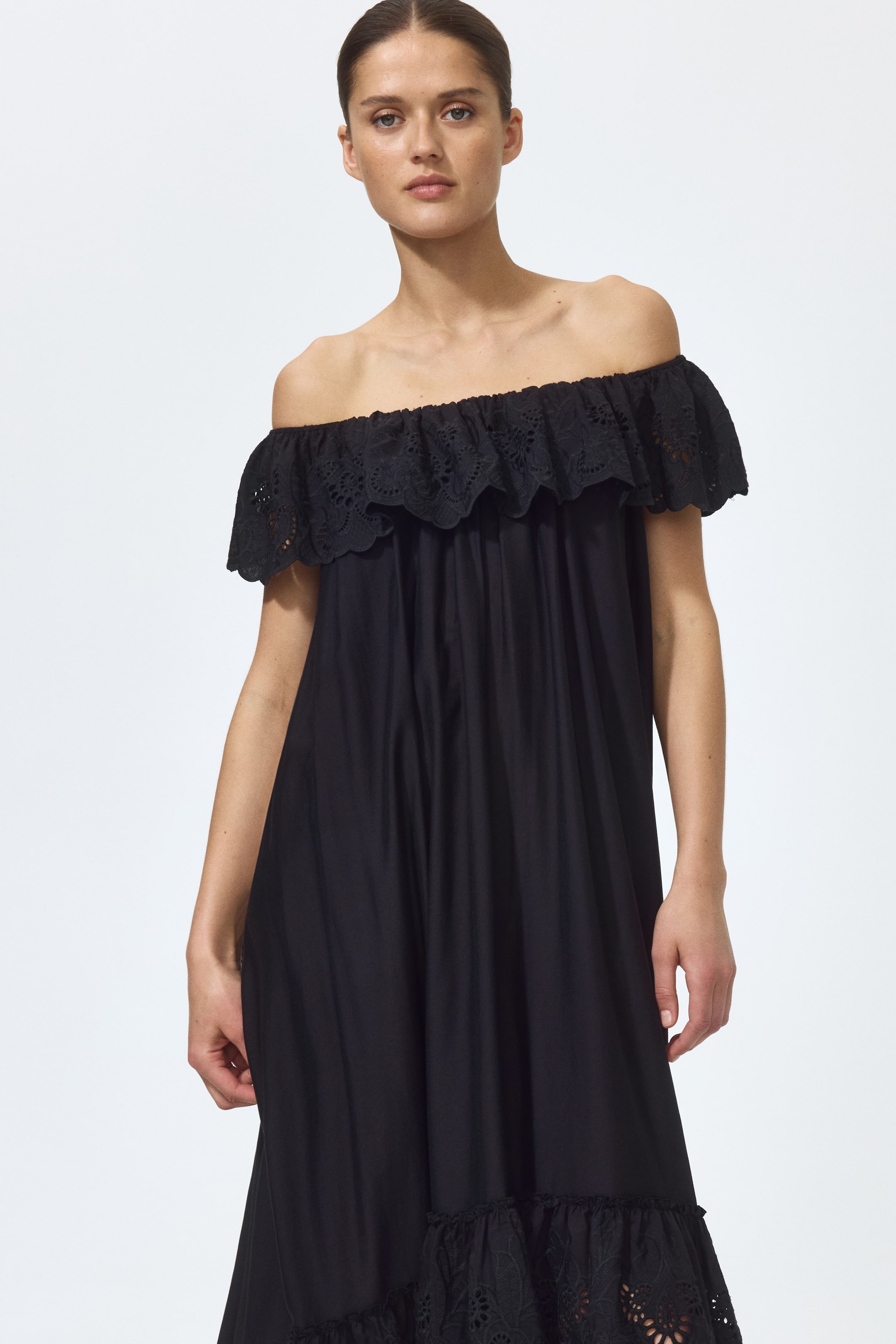 Broderie Anglaise Off-The-Shoulder Dress