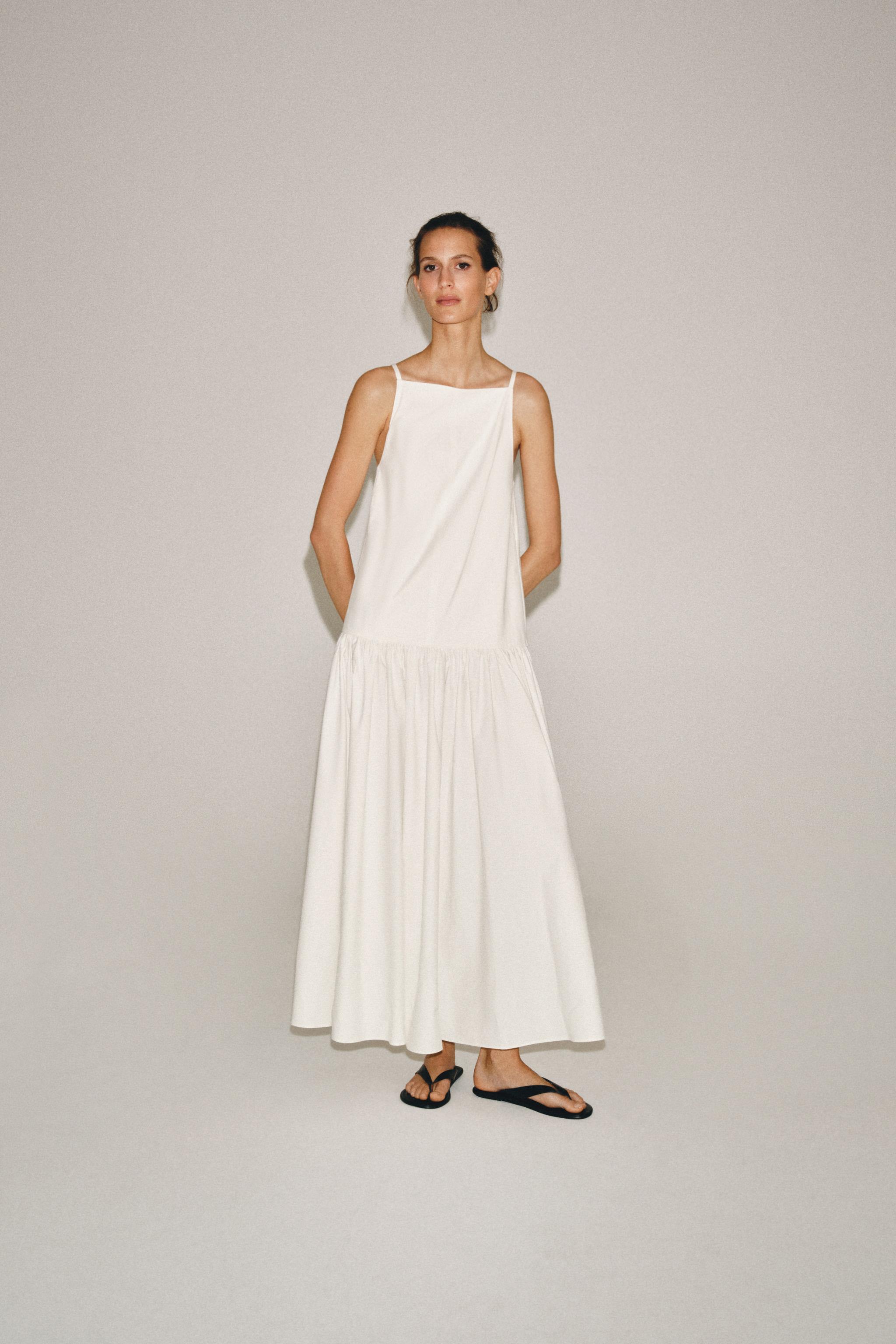 Zw Collection Pleated Dress - White - Xs
