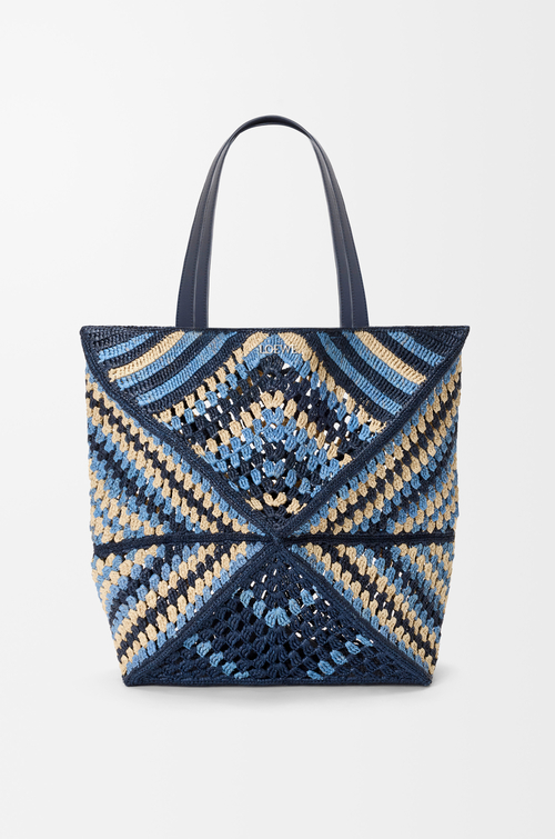 Xl Puzzle Fold Tote in Raffia