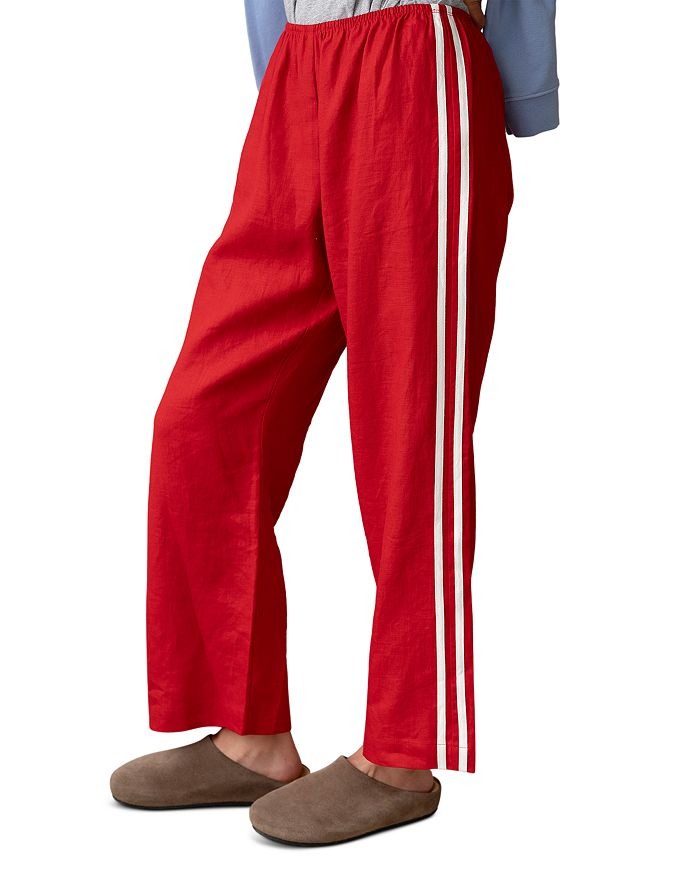 Donni, The Linen Crop Racer Stripe Pants
