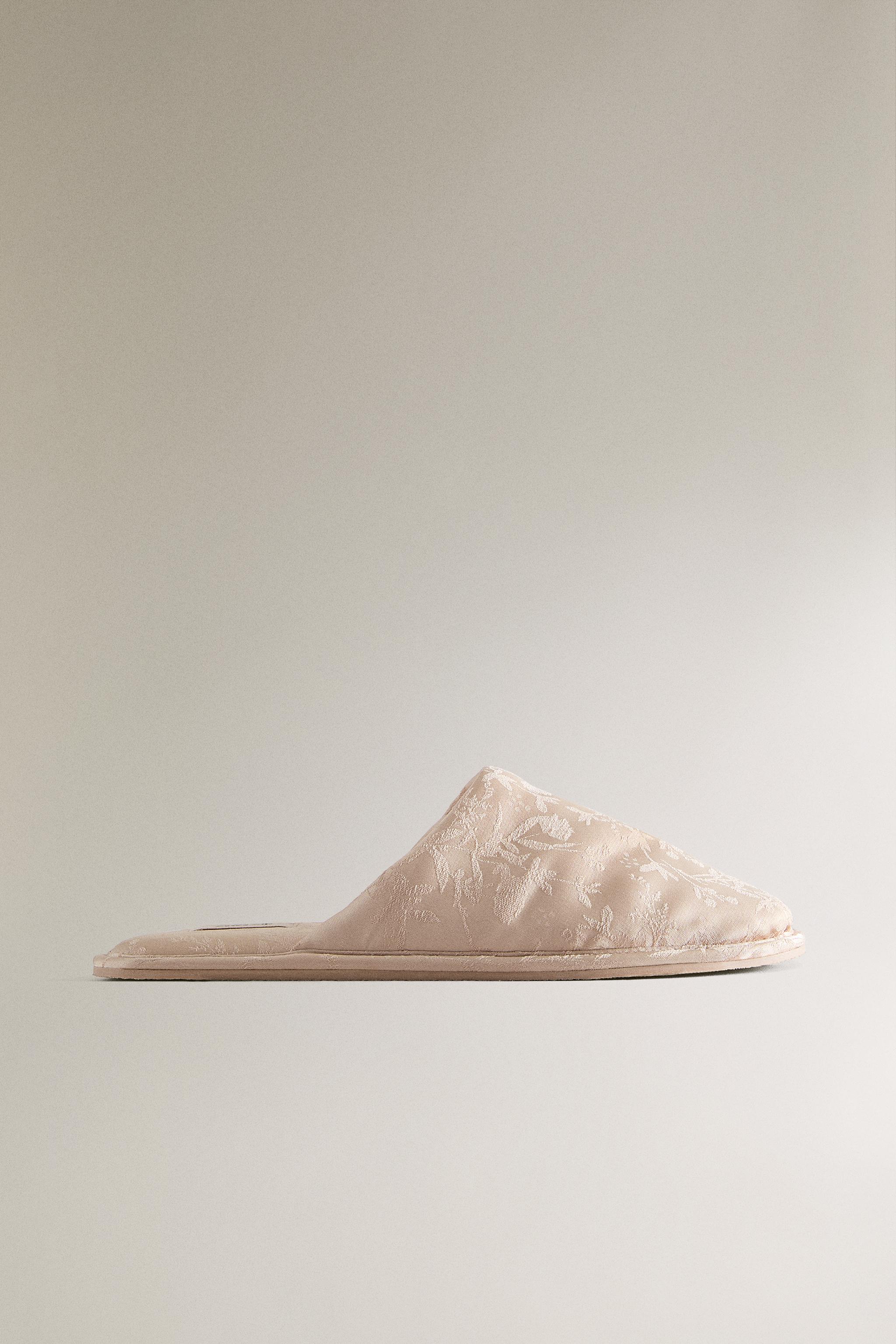 Jacquard Mule Slippers - Sandy Brown - 6