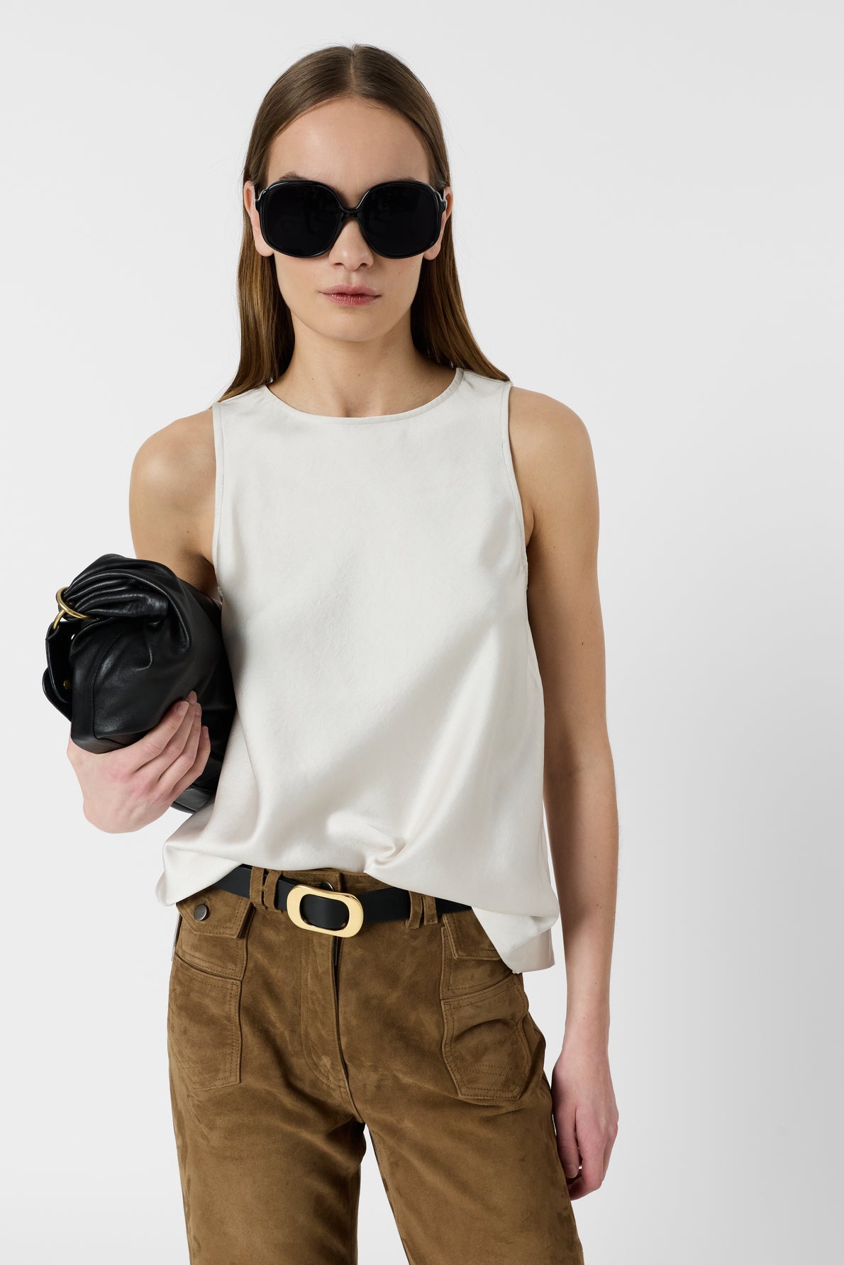 Sleeveless Satin Top - Callista
