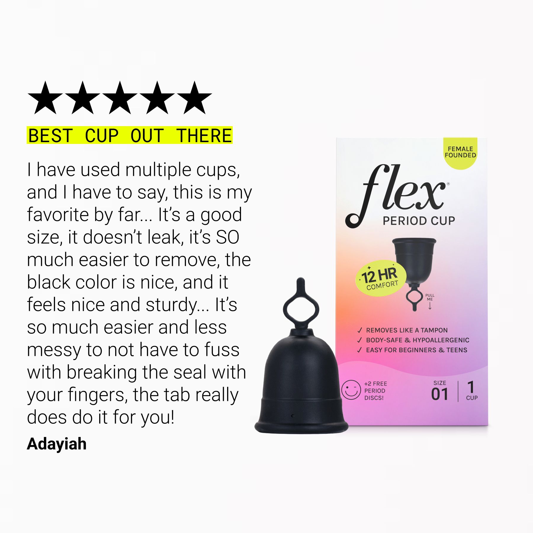 Flex Cup: Menstrual Cup With Patented Pull-Tab | Flex®