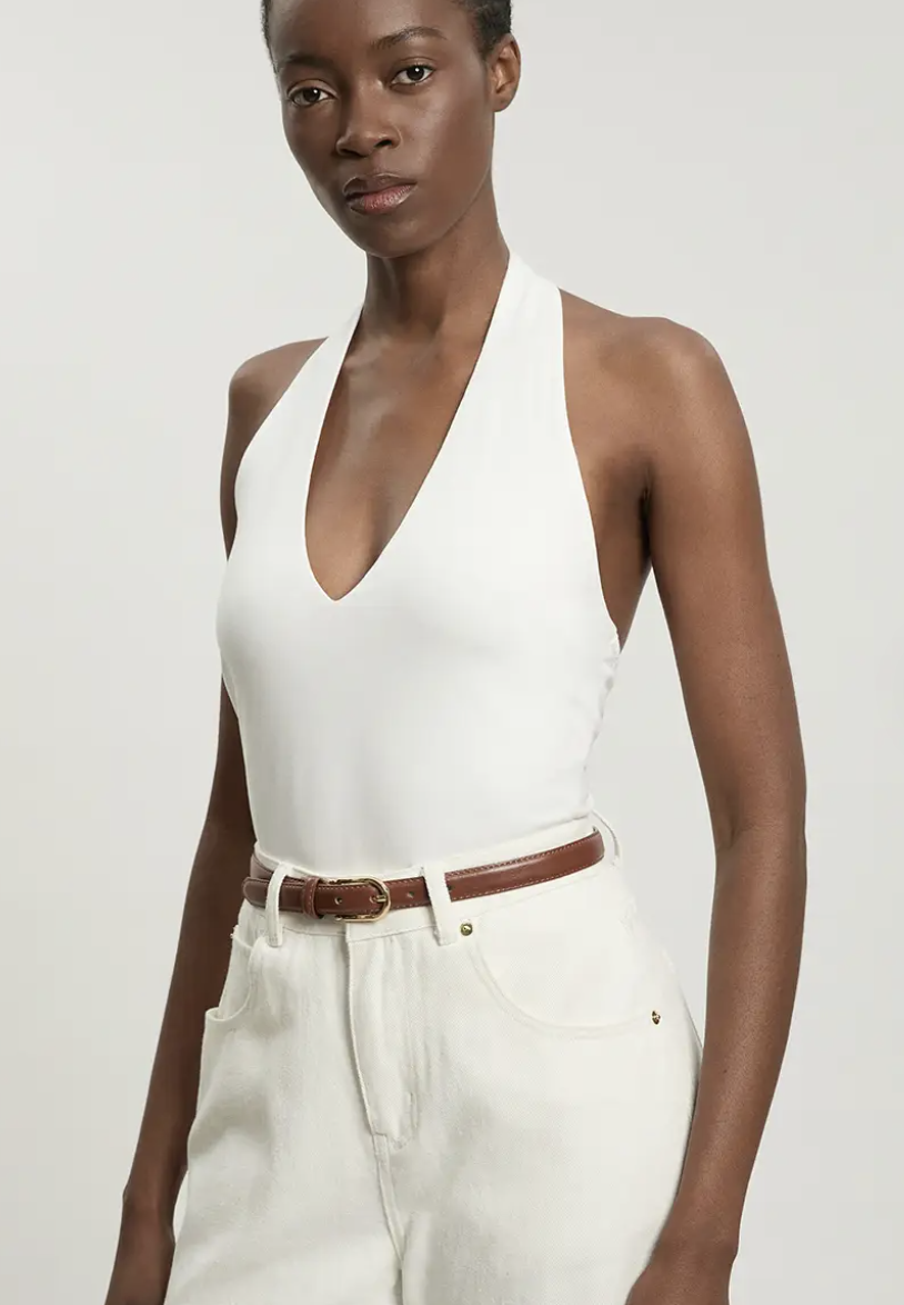 karenmillen, Stretch Cotton Jersey Halter Bodysuit