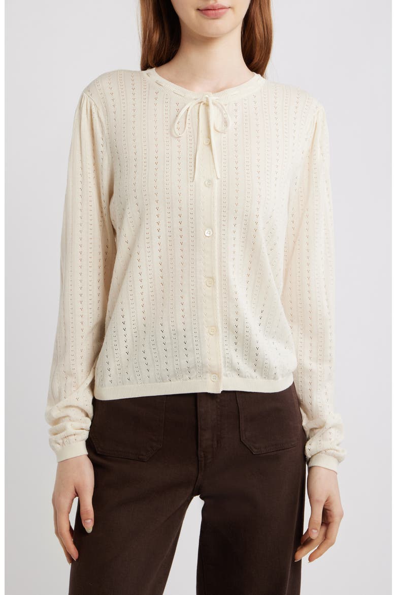 Cotton & Modal Pointelle Cardigan