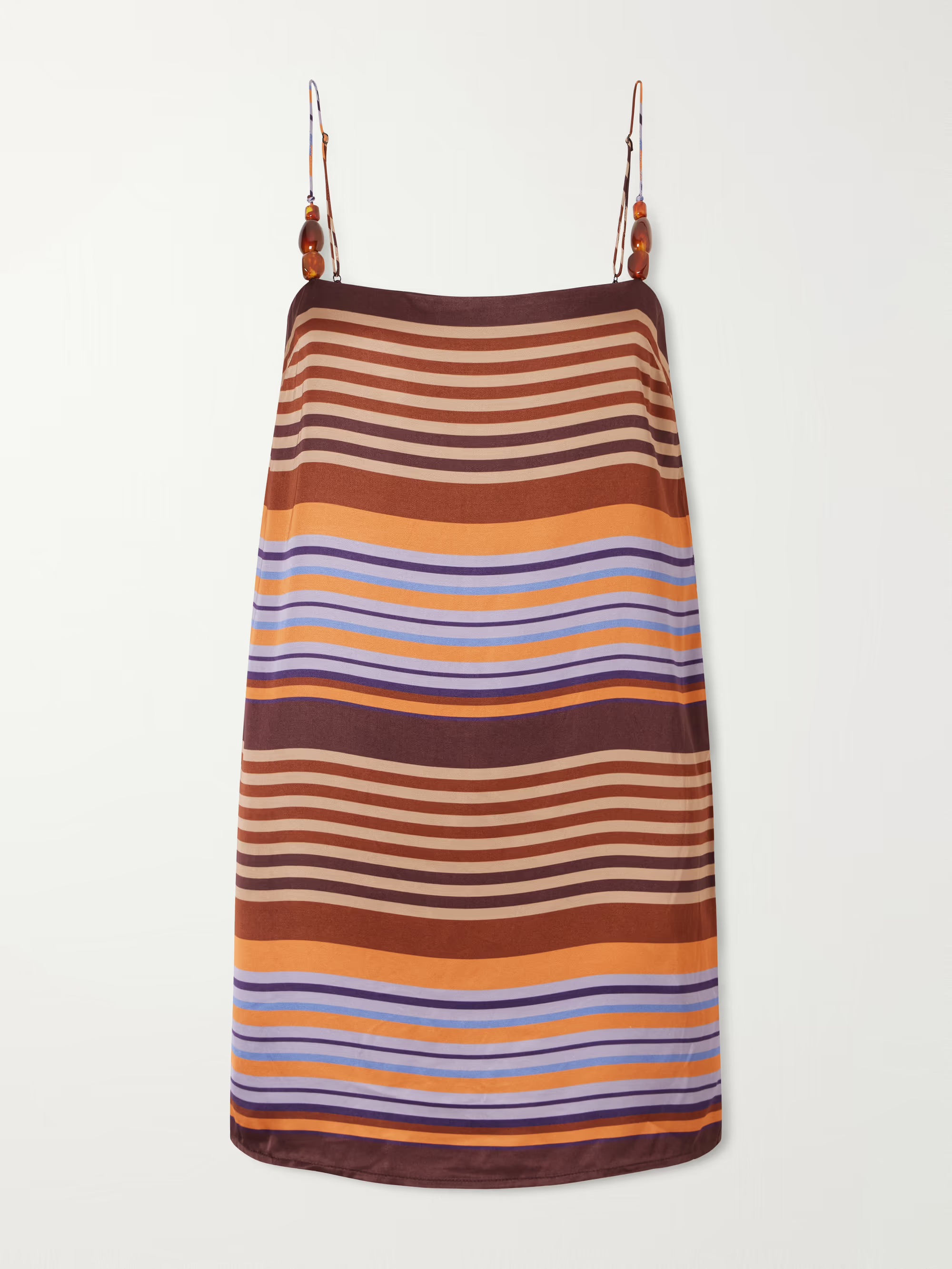 FAITHFULL, Estrella Embellished Striped Crepe Mini Dress