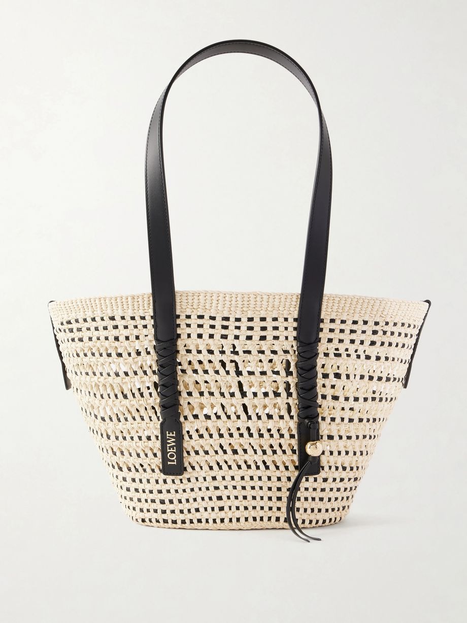 Loewe, + Paula's Ibiza Braided Medium Leather-Trimmed Raffia Tote Bag
