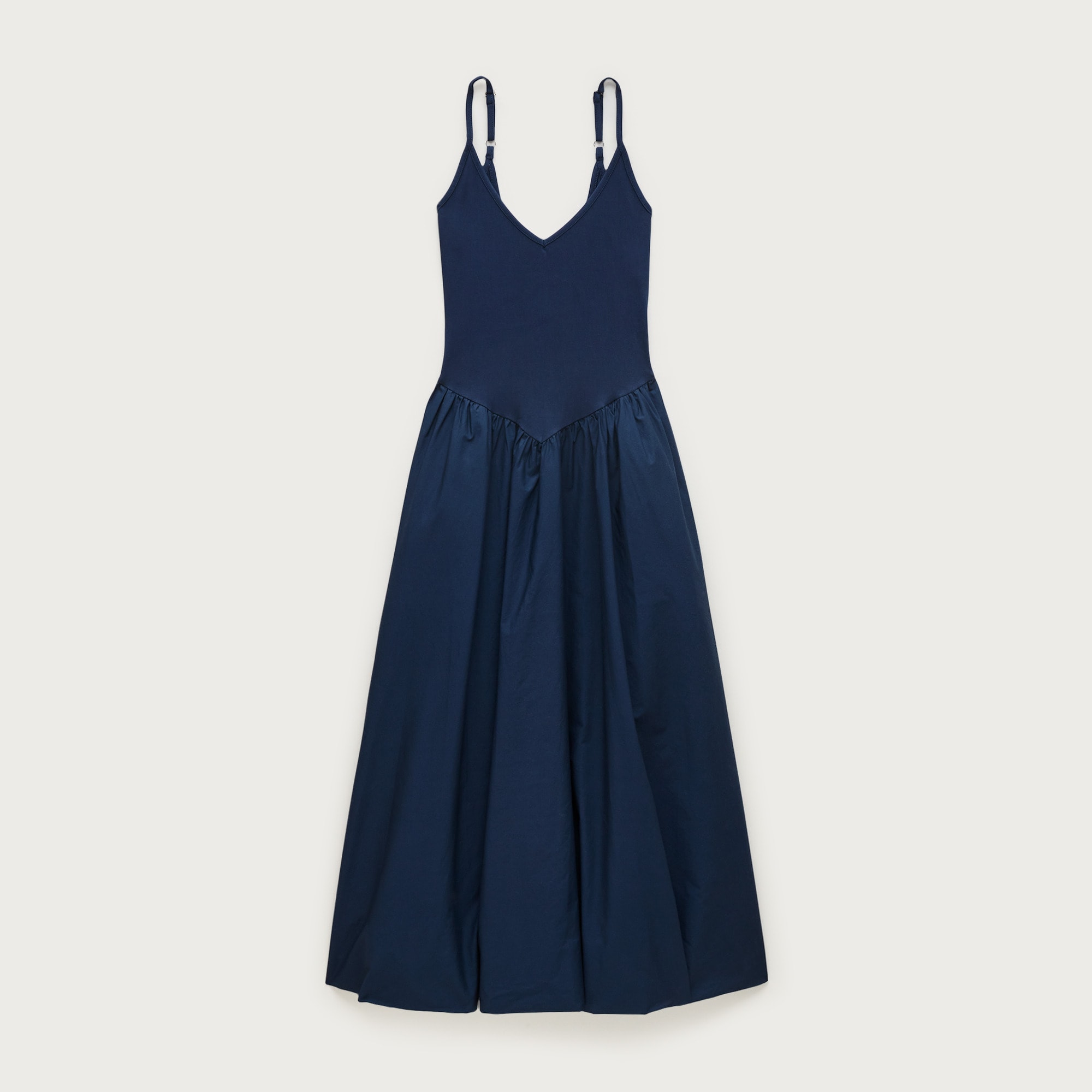 Basque-Waist Mixy Dress