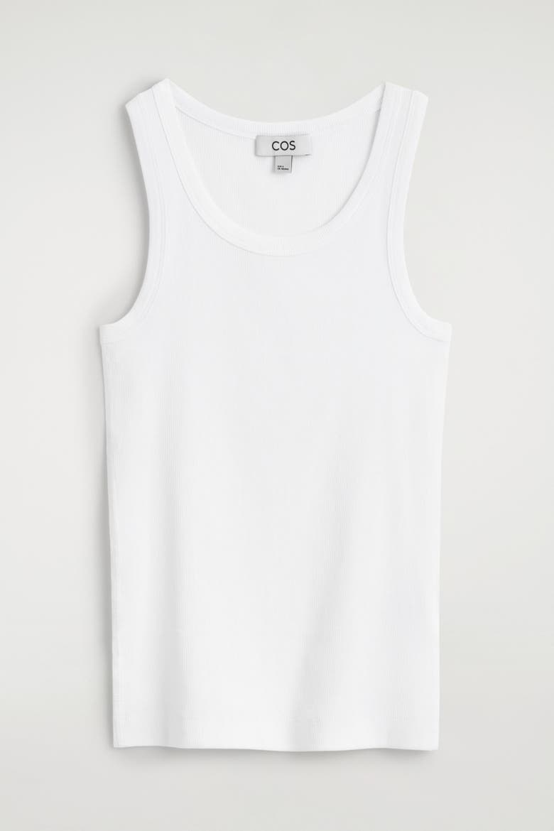 Ribbed-Cotton Round-Neck Tank Top