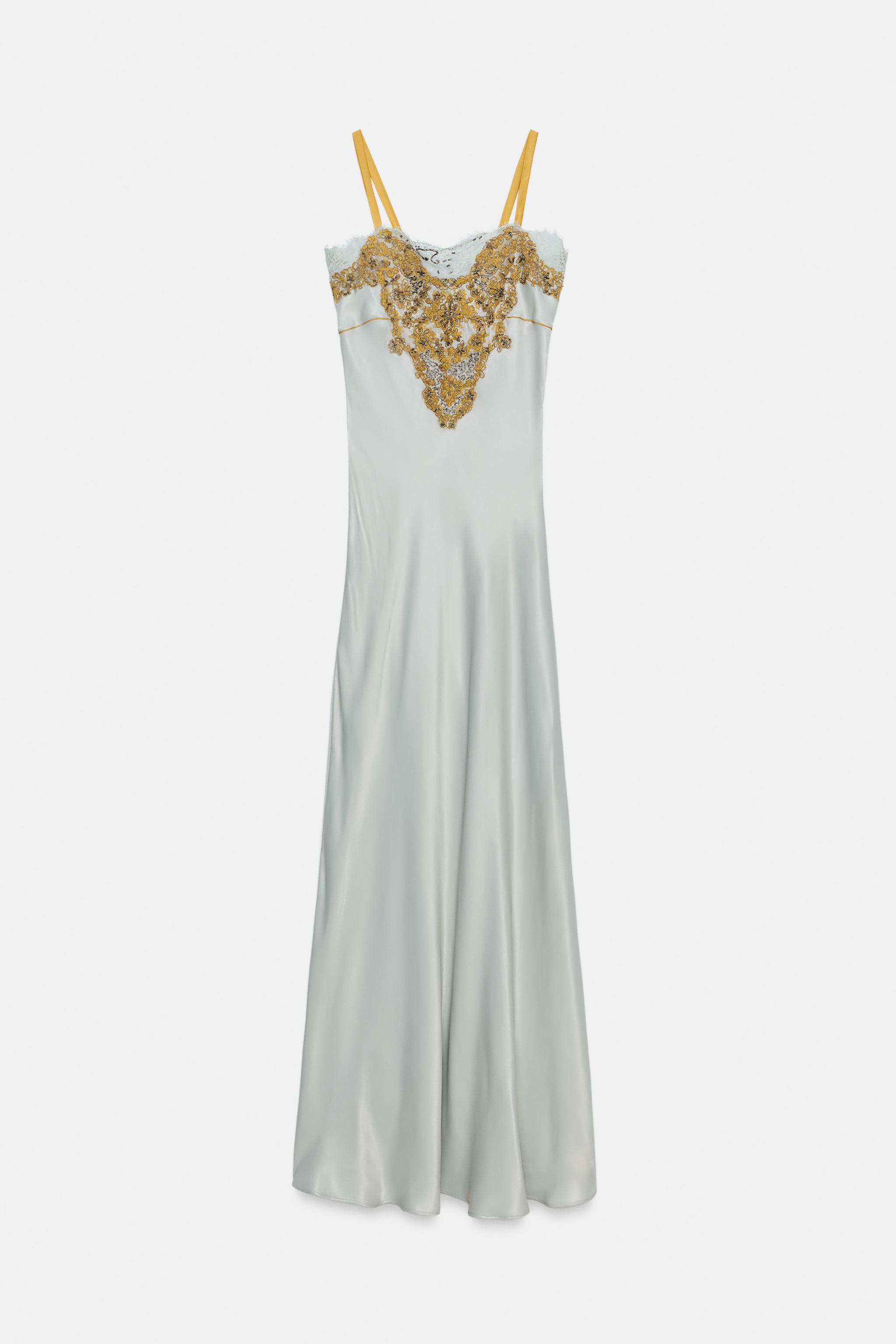 Zw Collection Lace Maxi Dress - Pastel Blue - Xs