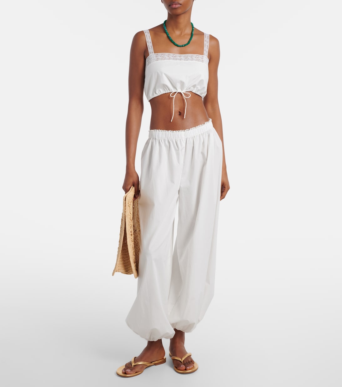 Maratea Cotton Balloon Pants in White - Faithfull