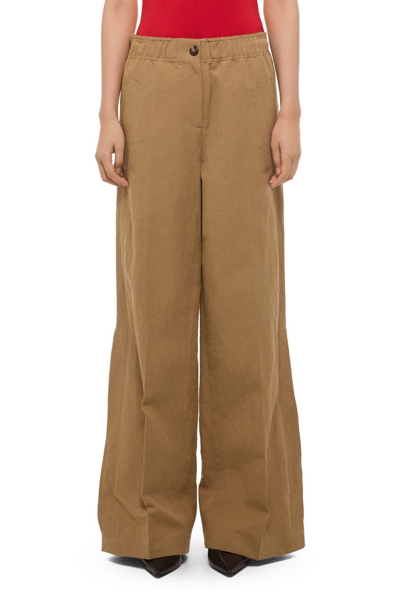 Cotton & Linen Wide Leg Trousers