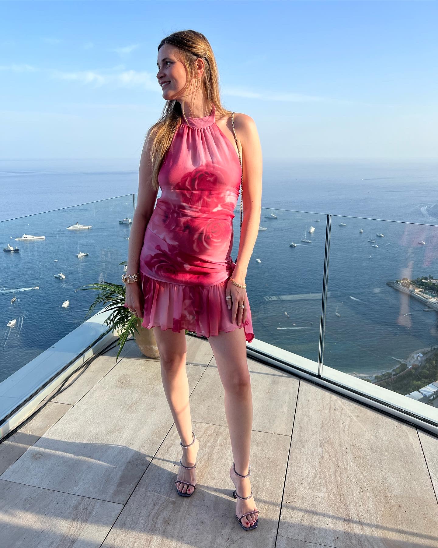 Eugenie Trochu wearing florals.
