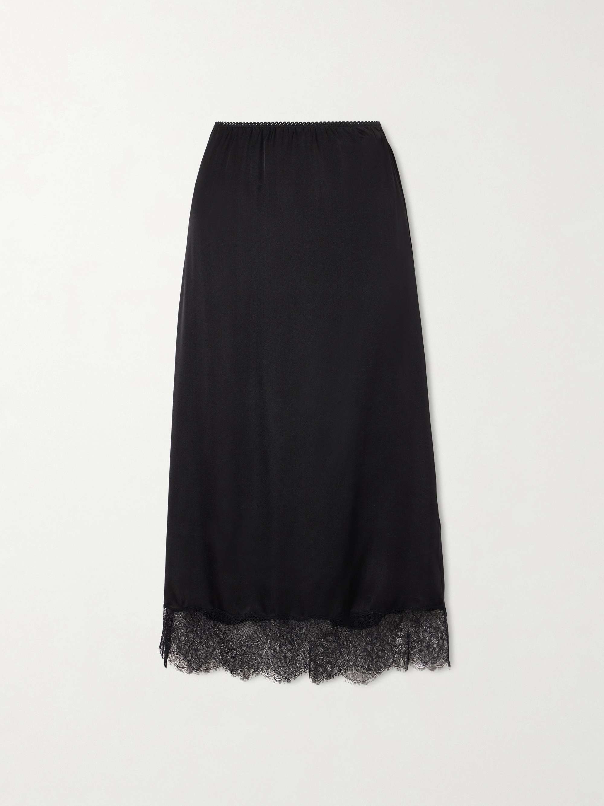 Shelby Lace-Trimmed Silk-Blend Midi Skirt