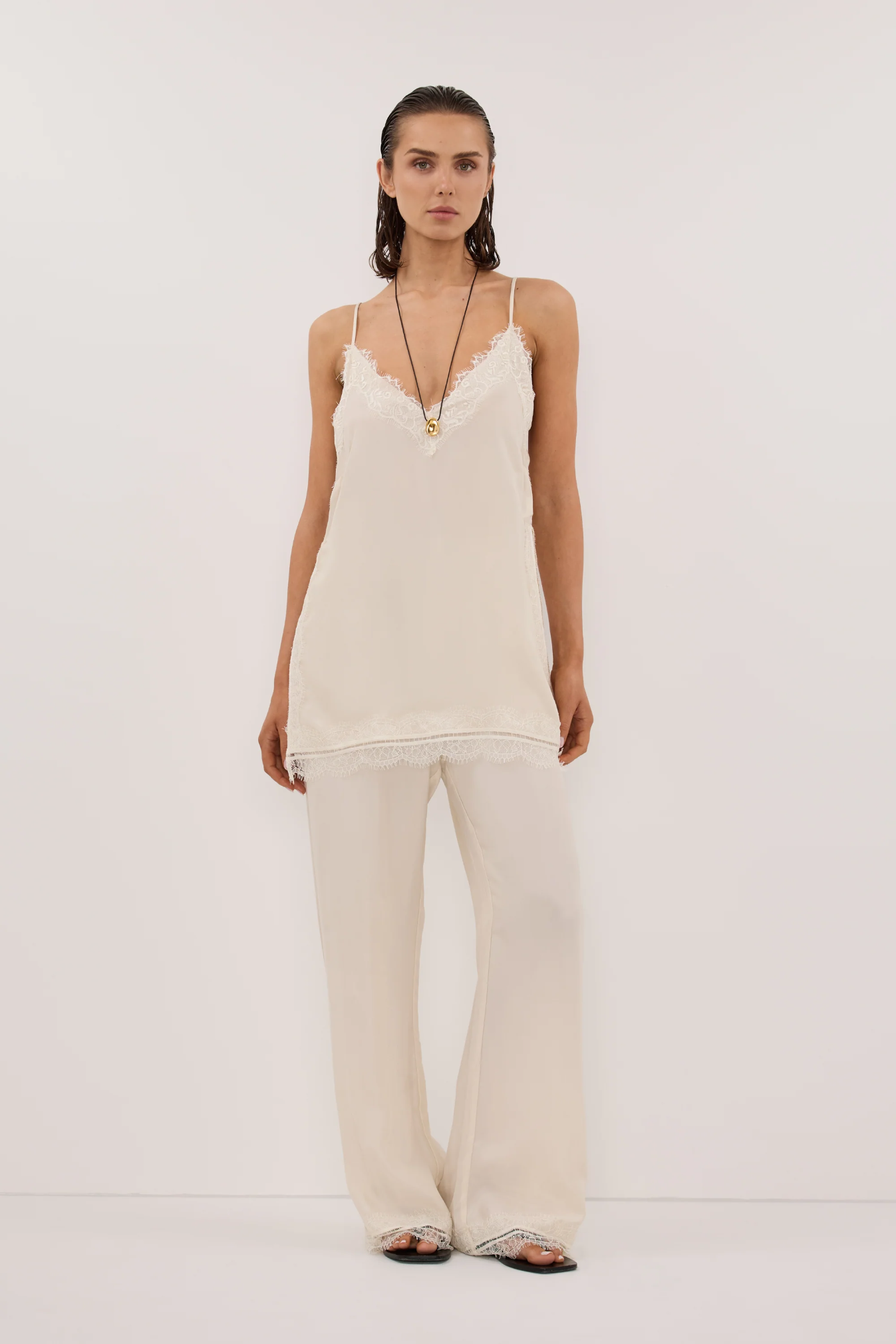 DISSH Andrea Sandstone Cupro Lace Pant