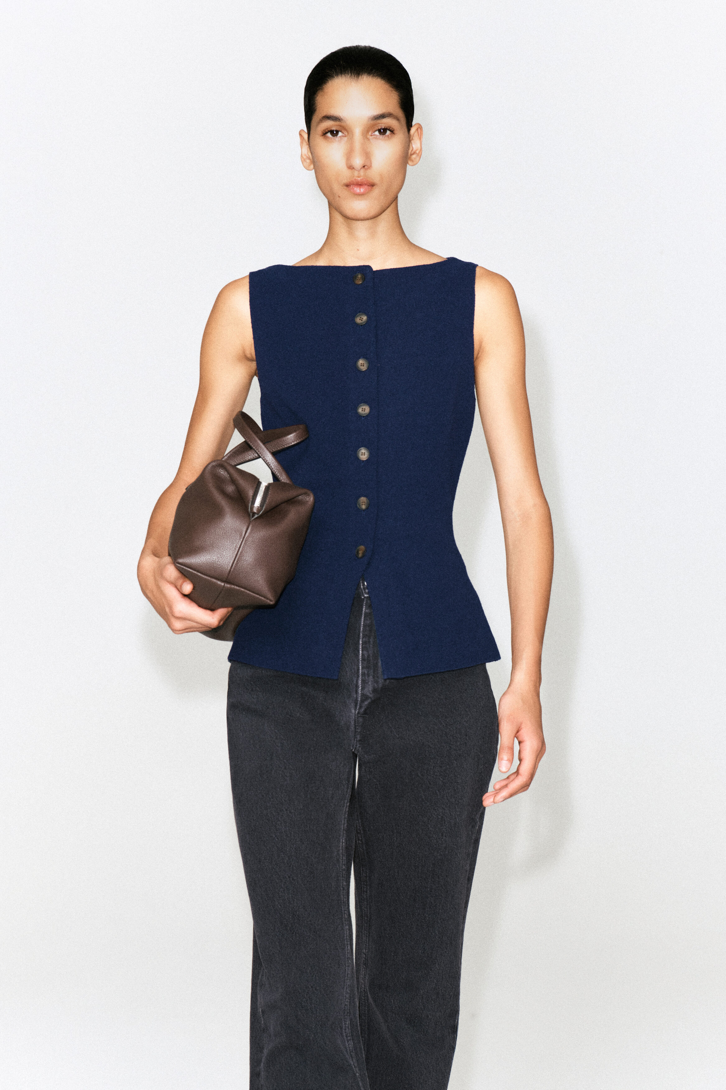 Cotton-Blend Crepe Waistcoat
