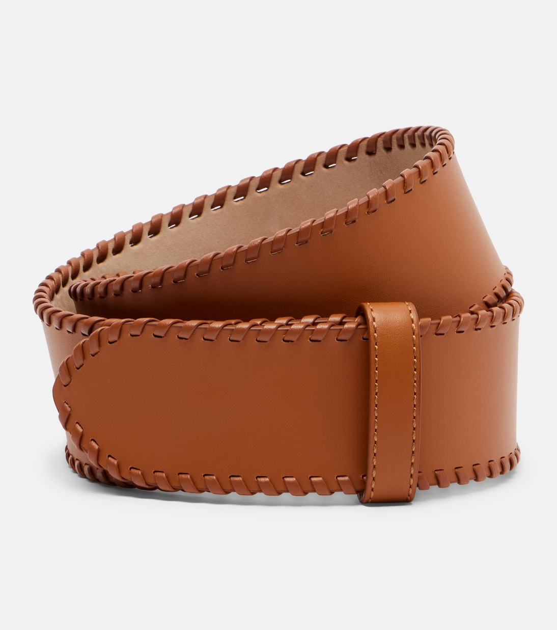 Theo Leather Belt in Brown - Khaite