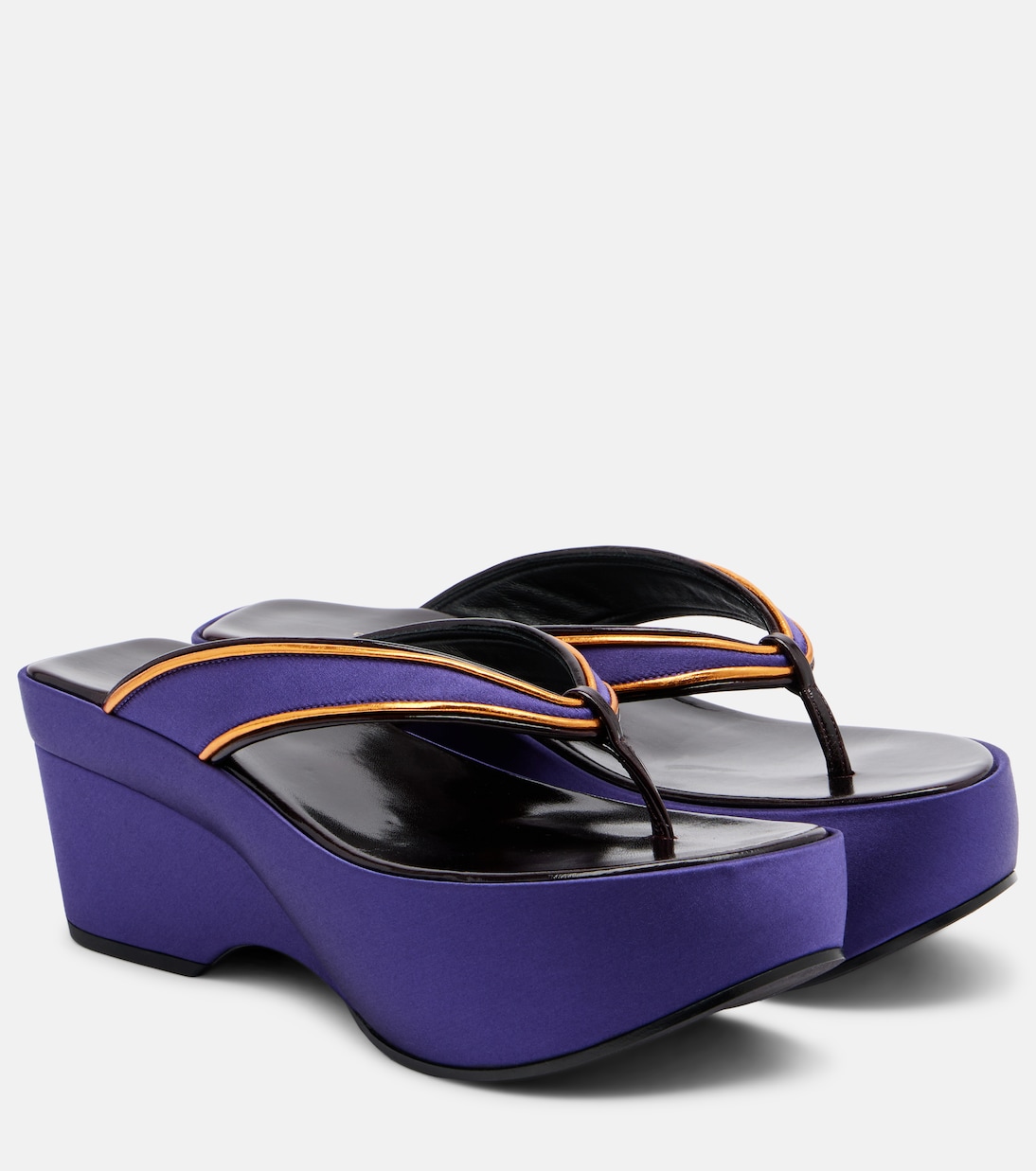 Satin Thong Sandals in Purple - Dries Van Noten