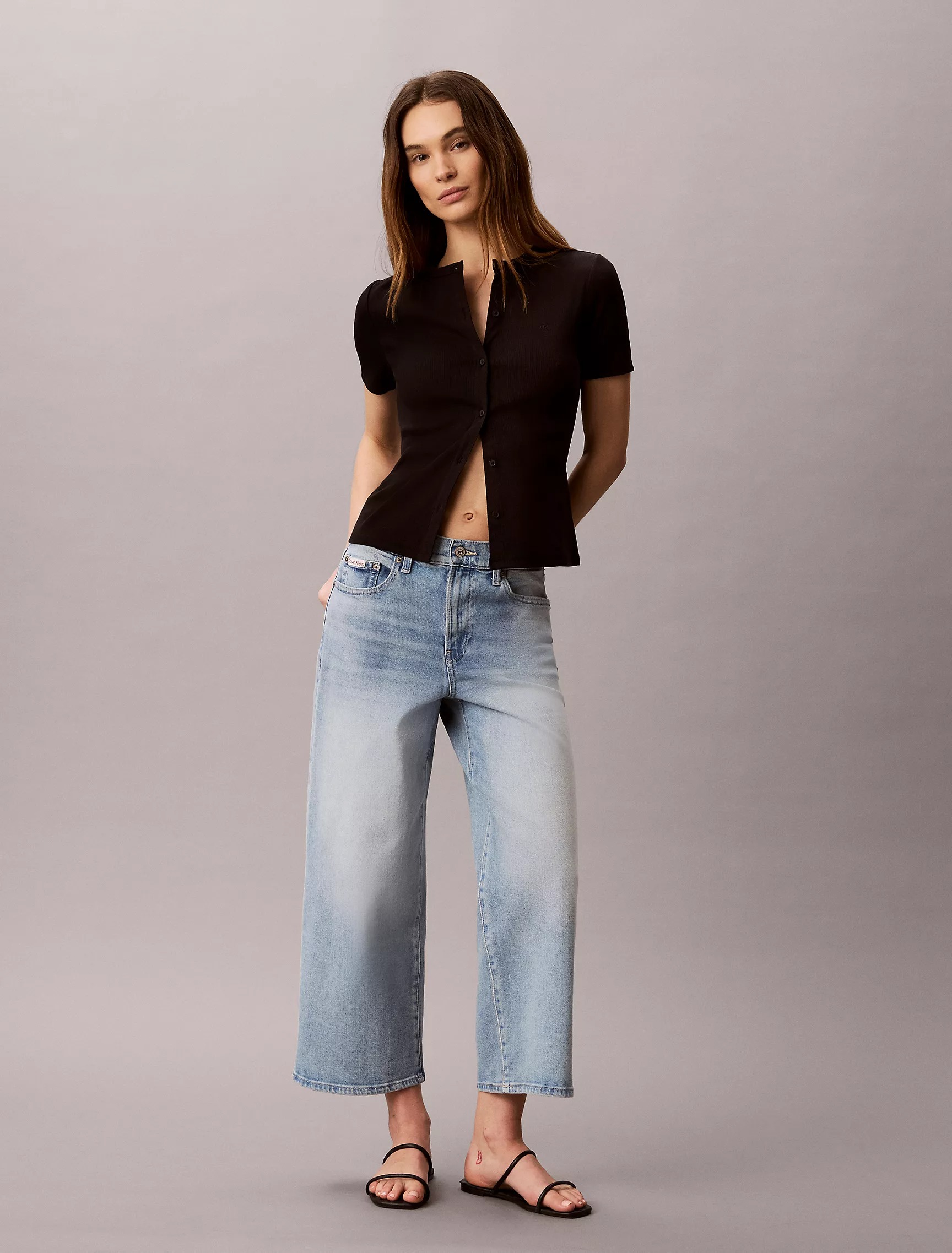 Cropped Wide Leg Jeans